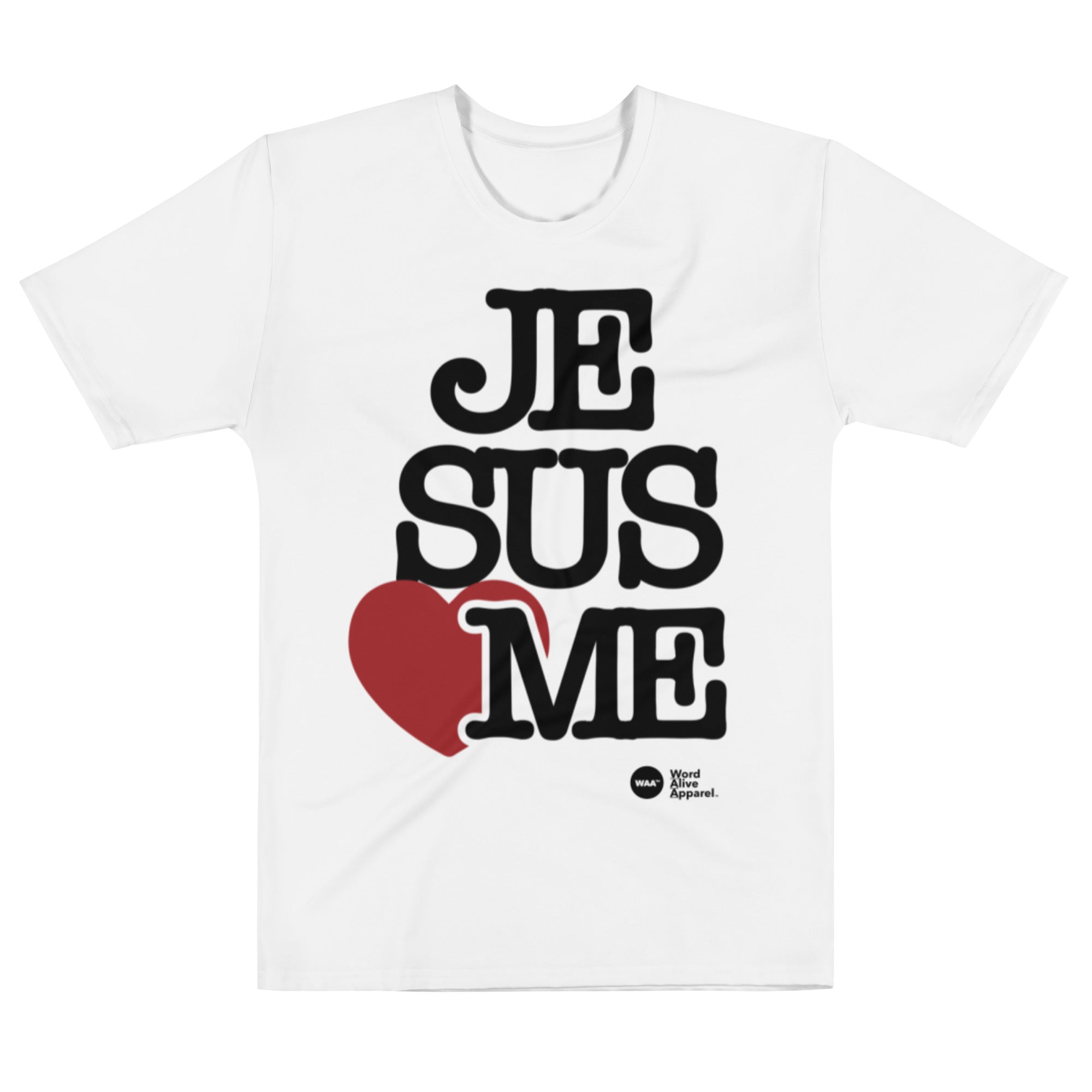 Jesus Love's Me Jumbo AOP Christian T-Shirt (White)