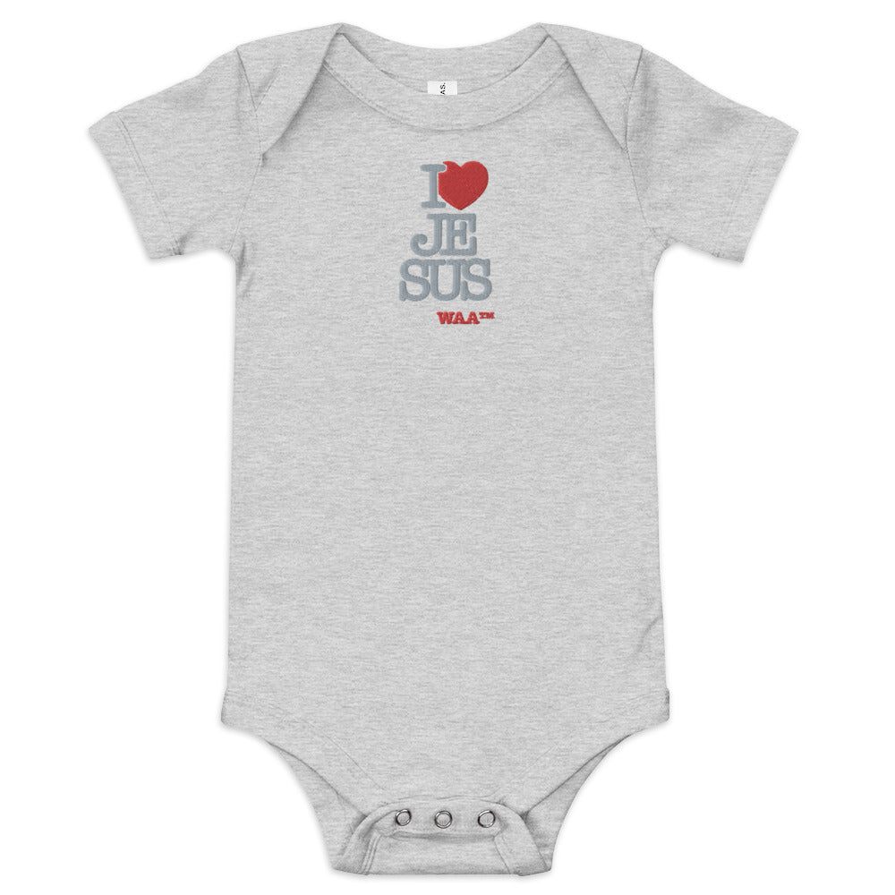 I Love Jesus Embroidered Baby Onesie (Lite)