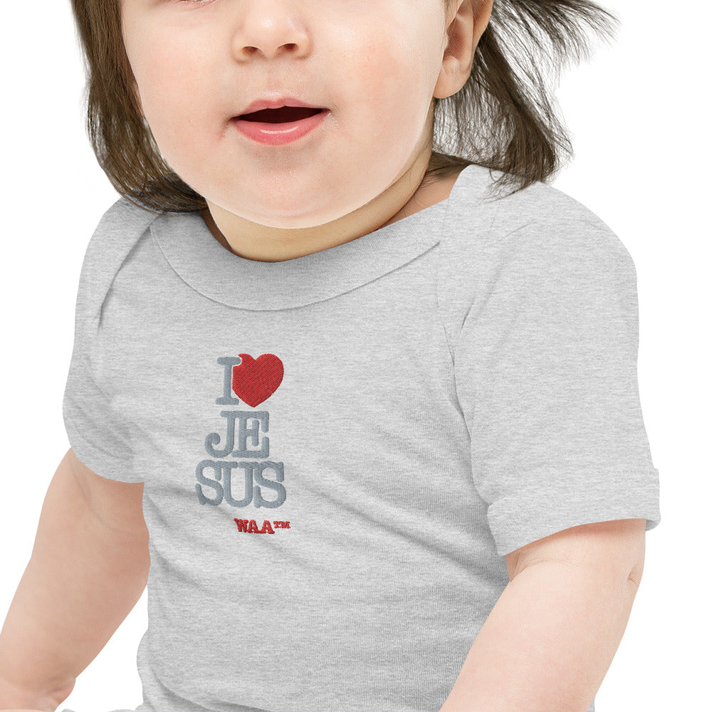 I Love Jesus Embroidered Baby Onesie (Lite)