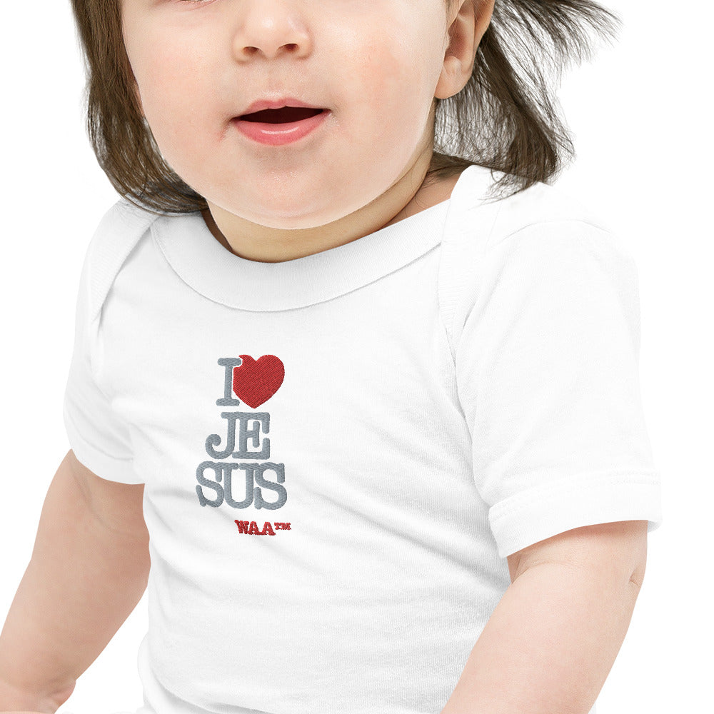 I Love Jesus Embroidered Baby Onesie (Lite)