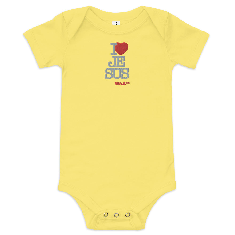 I Love Jesus Embroidered Baby Onesie (Lite)