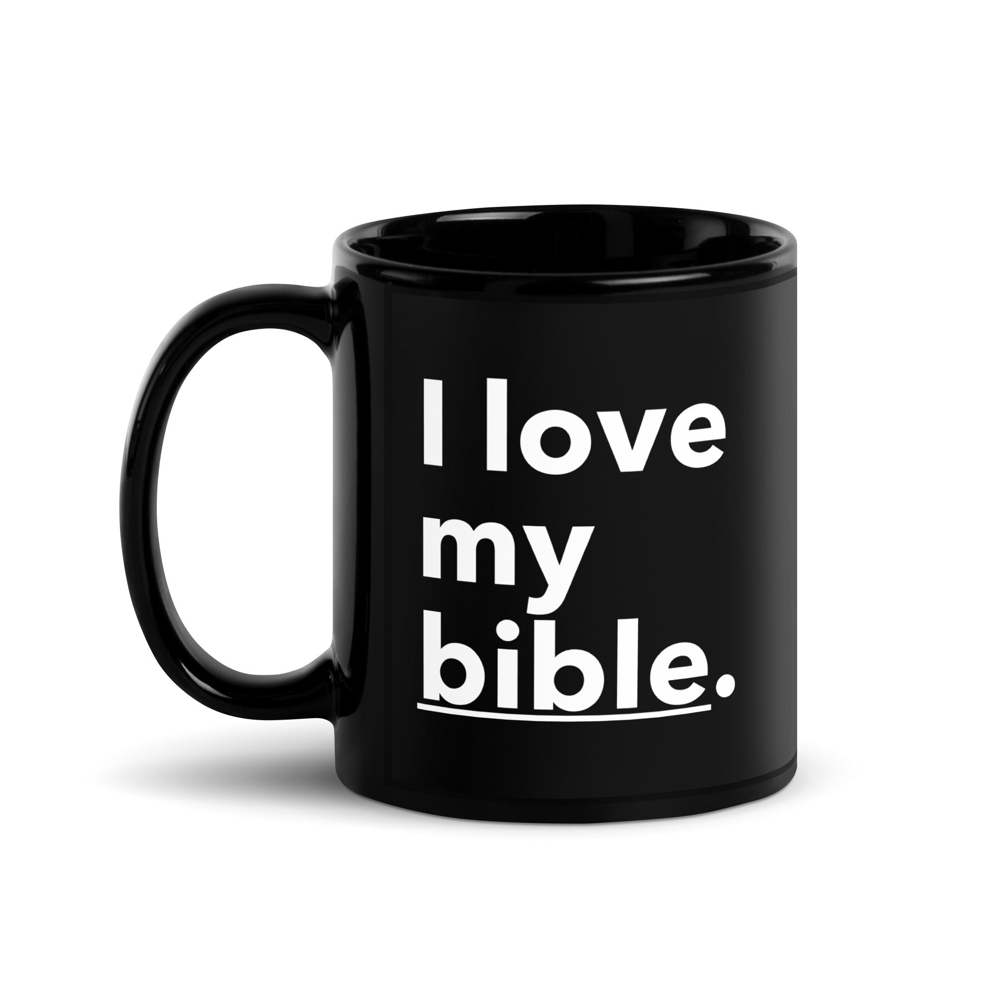 I Love My Bible White Glossy Mug Black