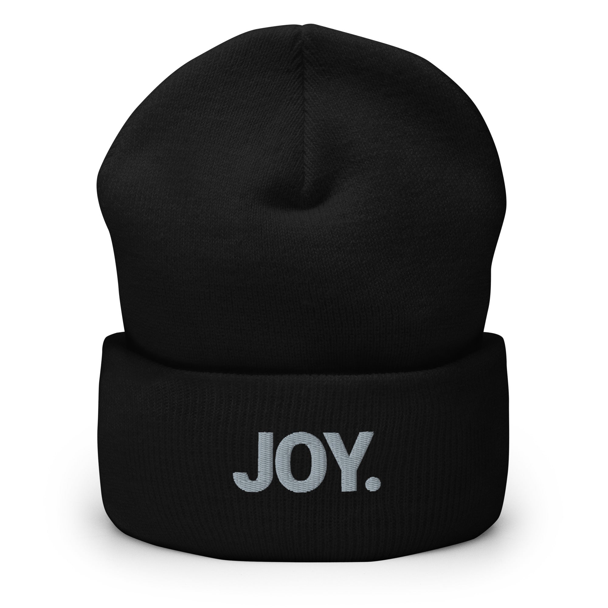 Joy Embroidered Cuffed Beanie Hat