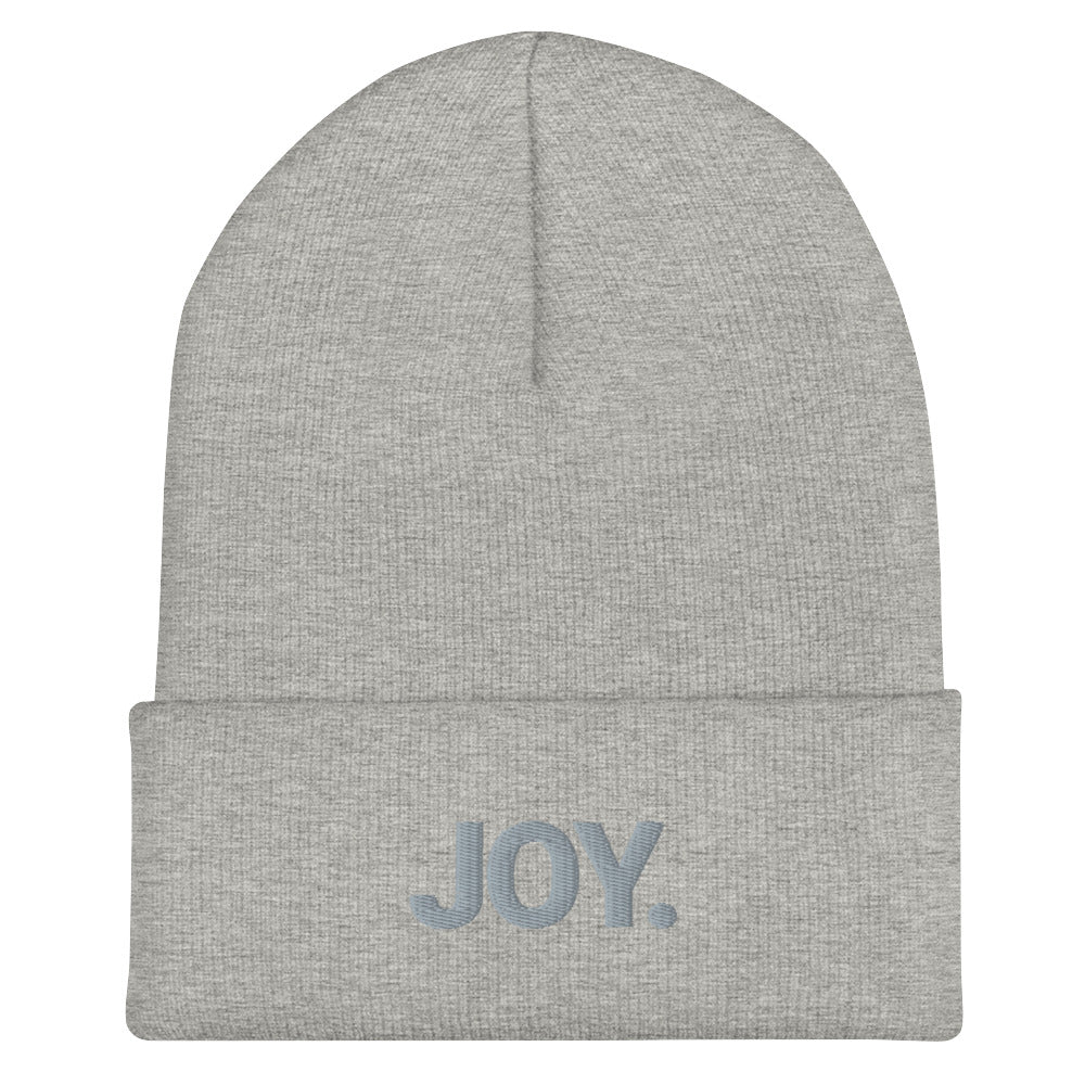 Joy Embroidered Cuffed Beanie Hat