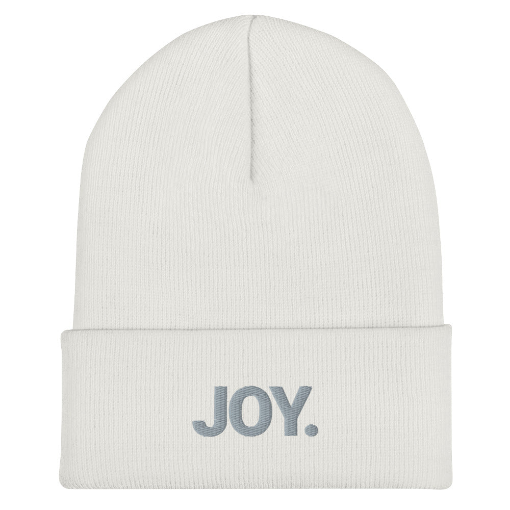 Joy Embroidered Cuffed Beanie Hat