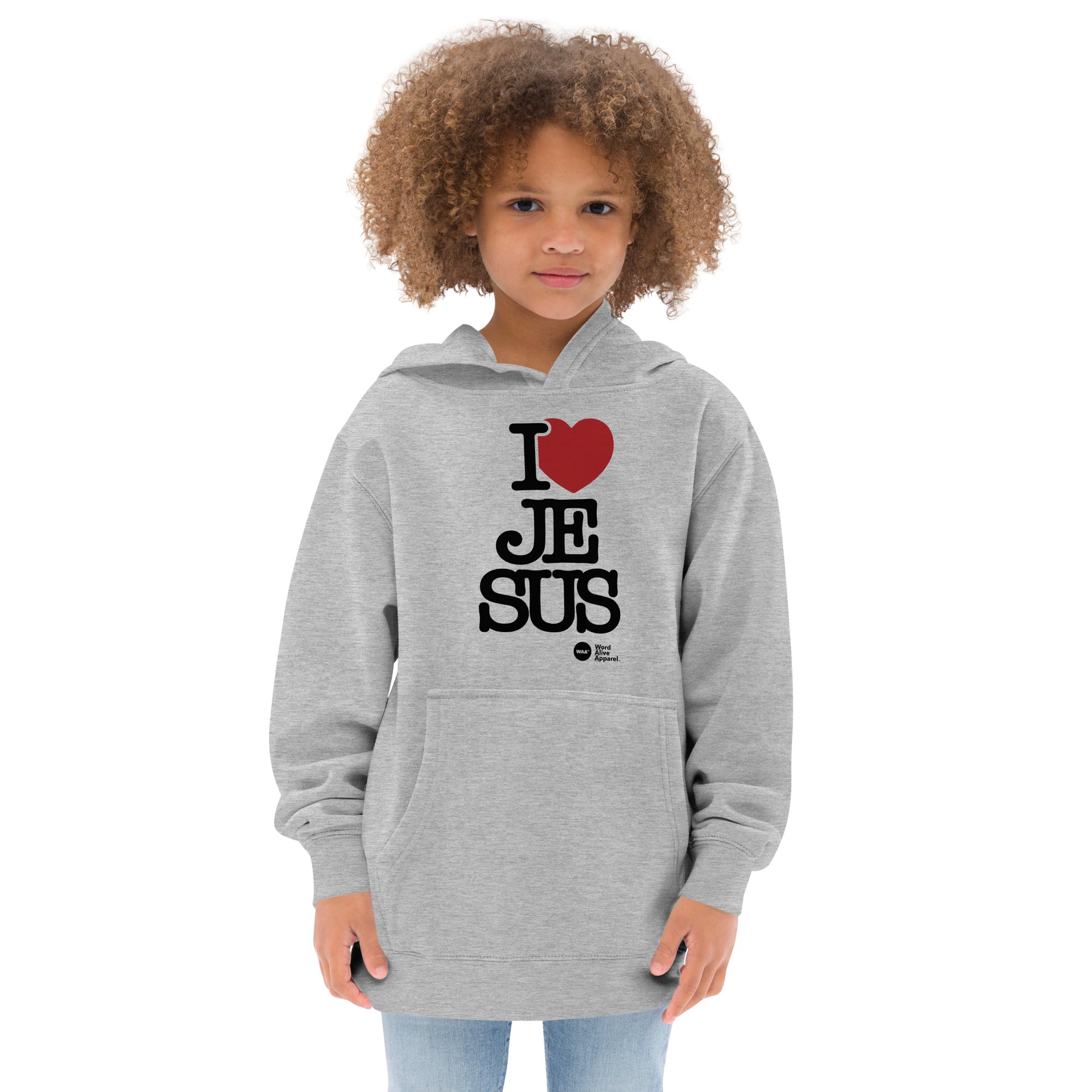 I Love Jesus Kids Unisiex Fleece Hoodie