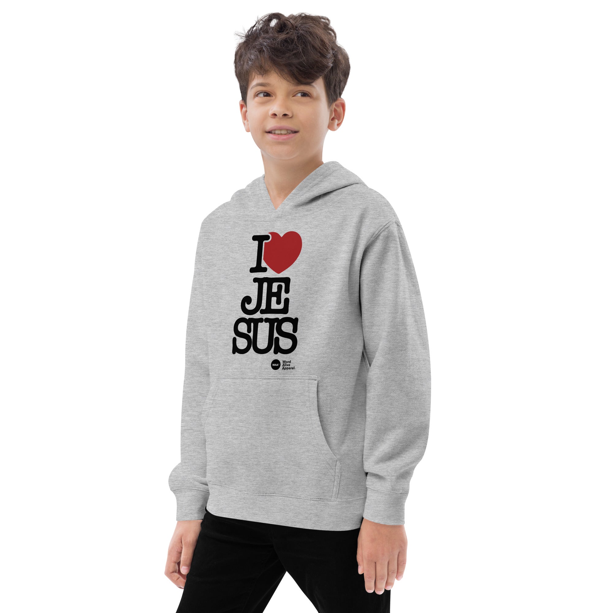 I Love Jesus Kids Unisiex Fleece Hoodie