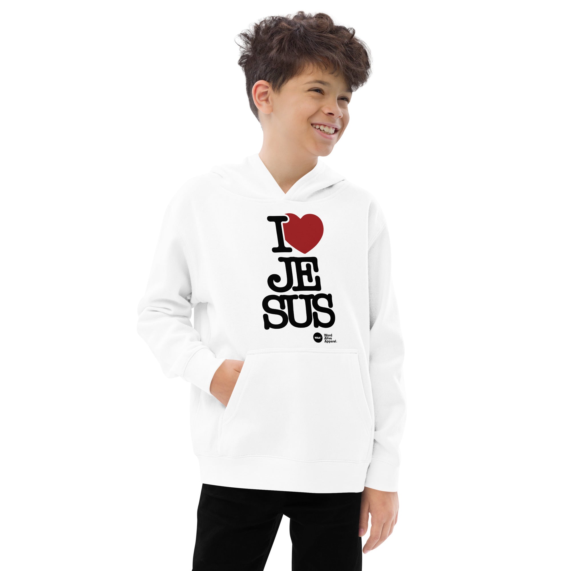 I Love Jesus Kids Unisiex Fleece Hoodie