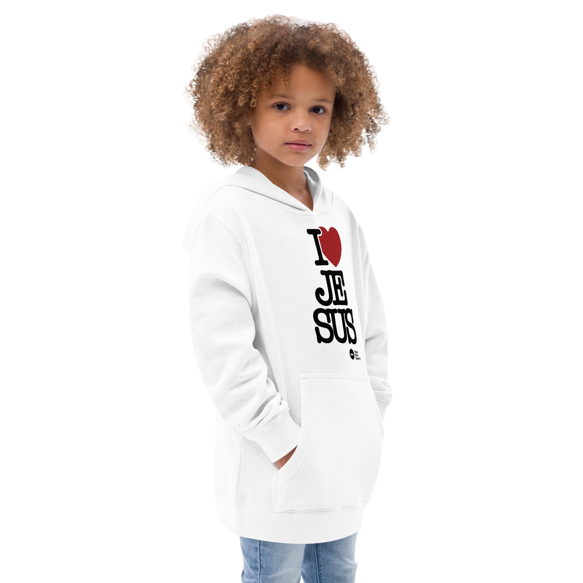 I Love Jesus Kids Unisiex Fleece Hoodie