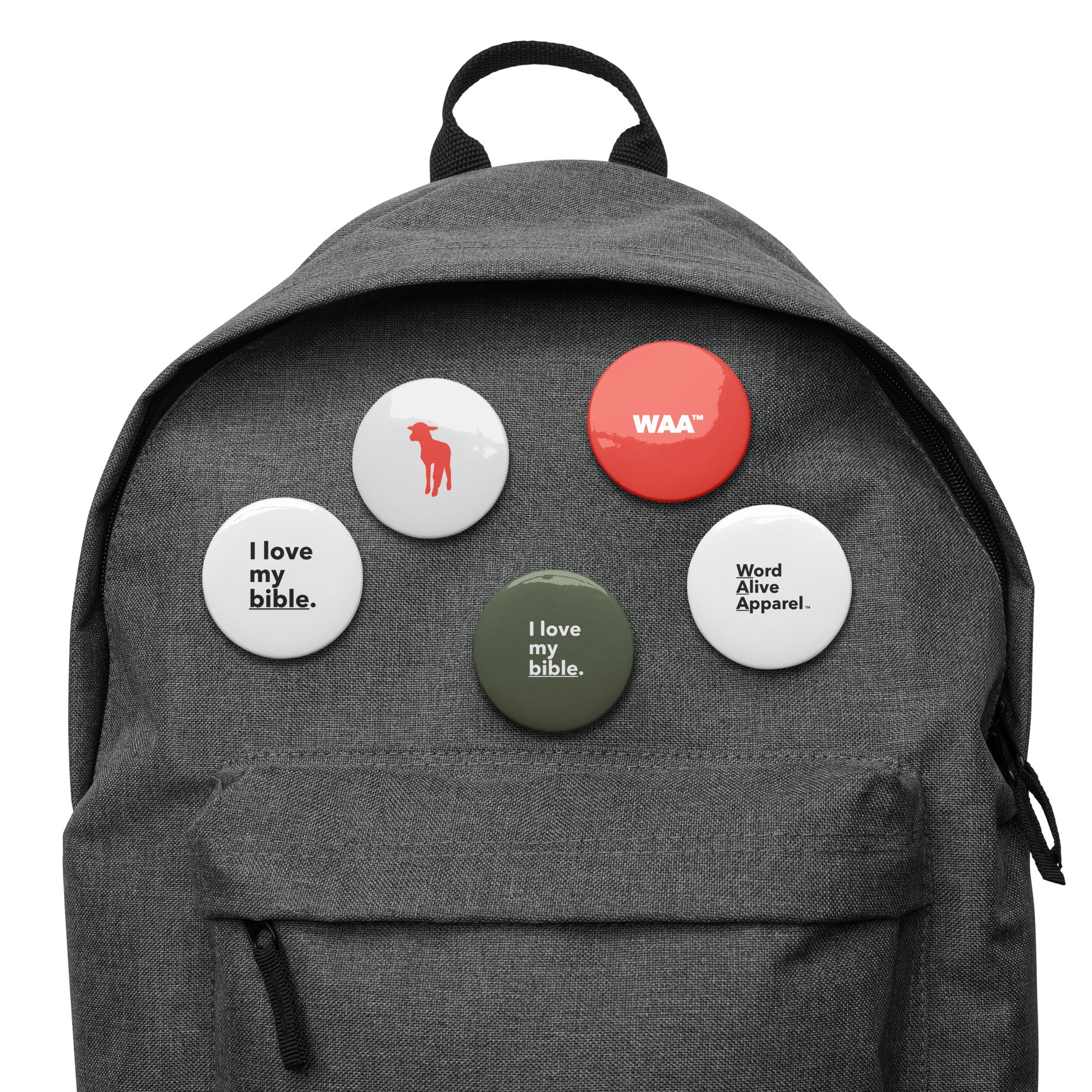 WAA™ I Love My Bible Pins/Buttons 5-Set