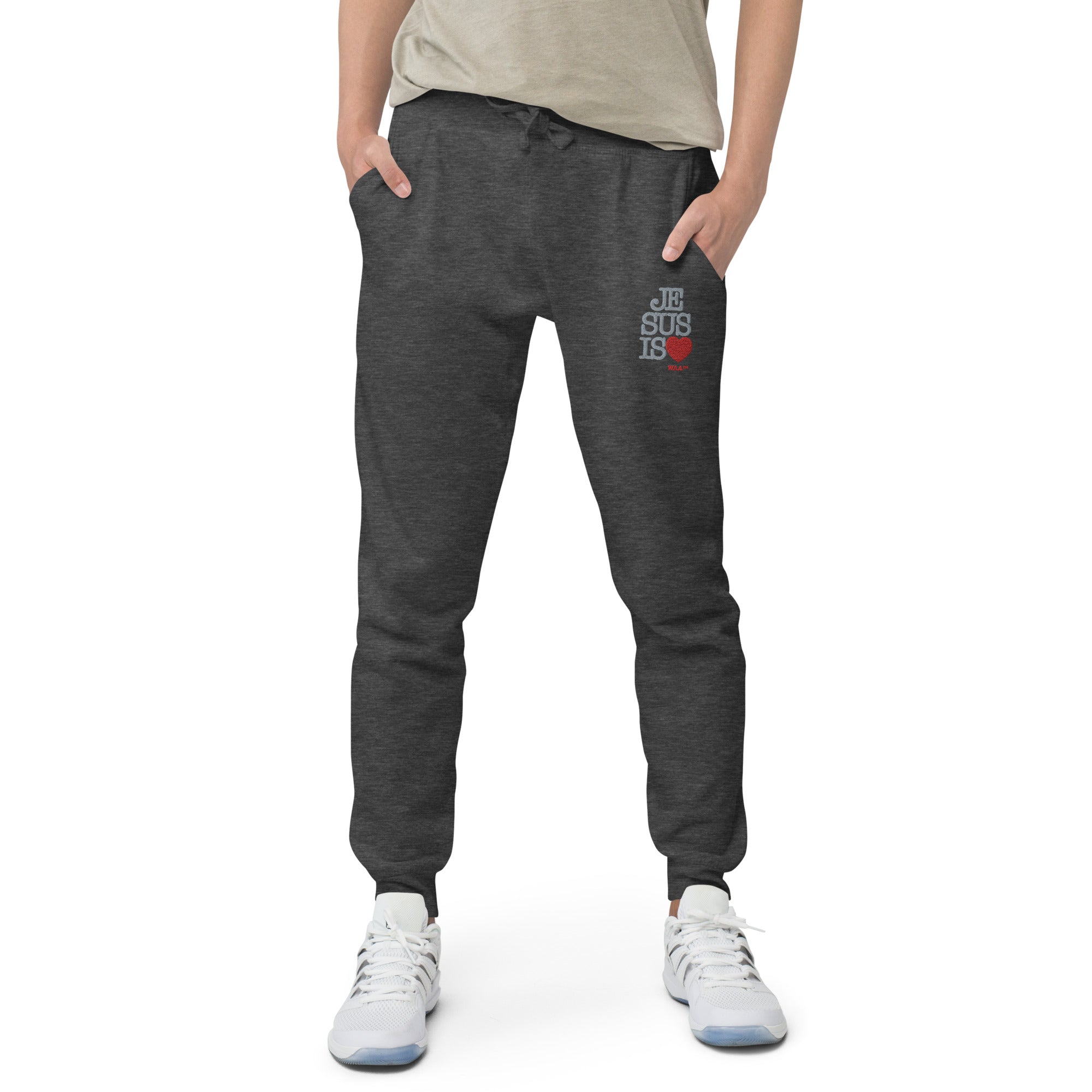 Jesus Is Love Sweatpants (Dark/Grey Thread)
