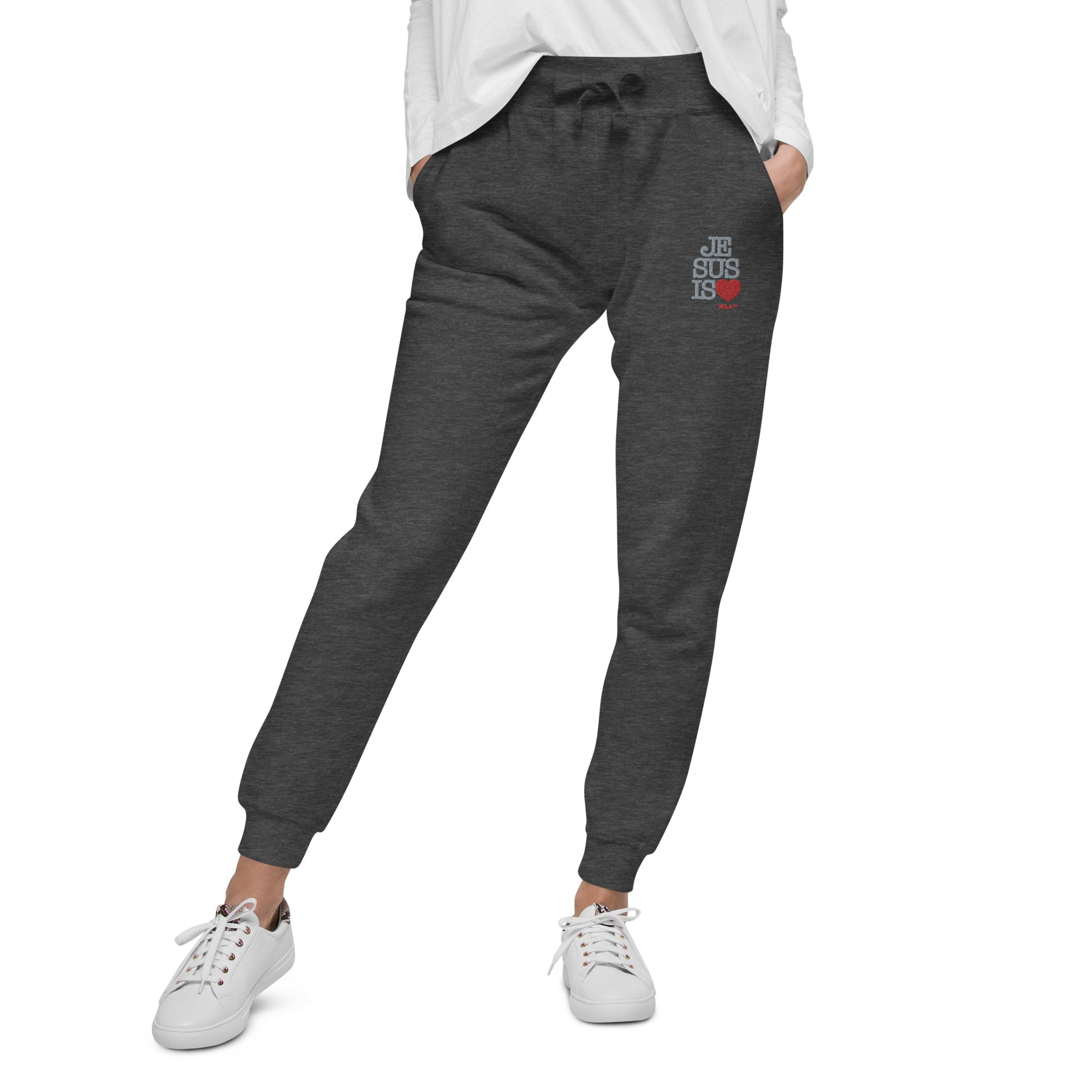 Jesus Is Love Sweatpants (Dark/Grey Thread)