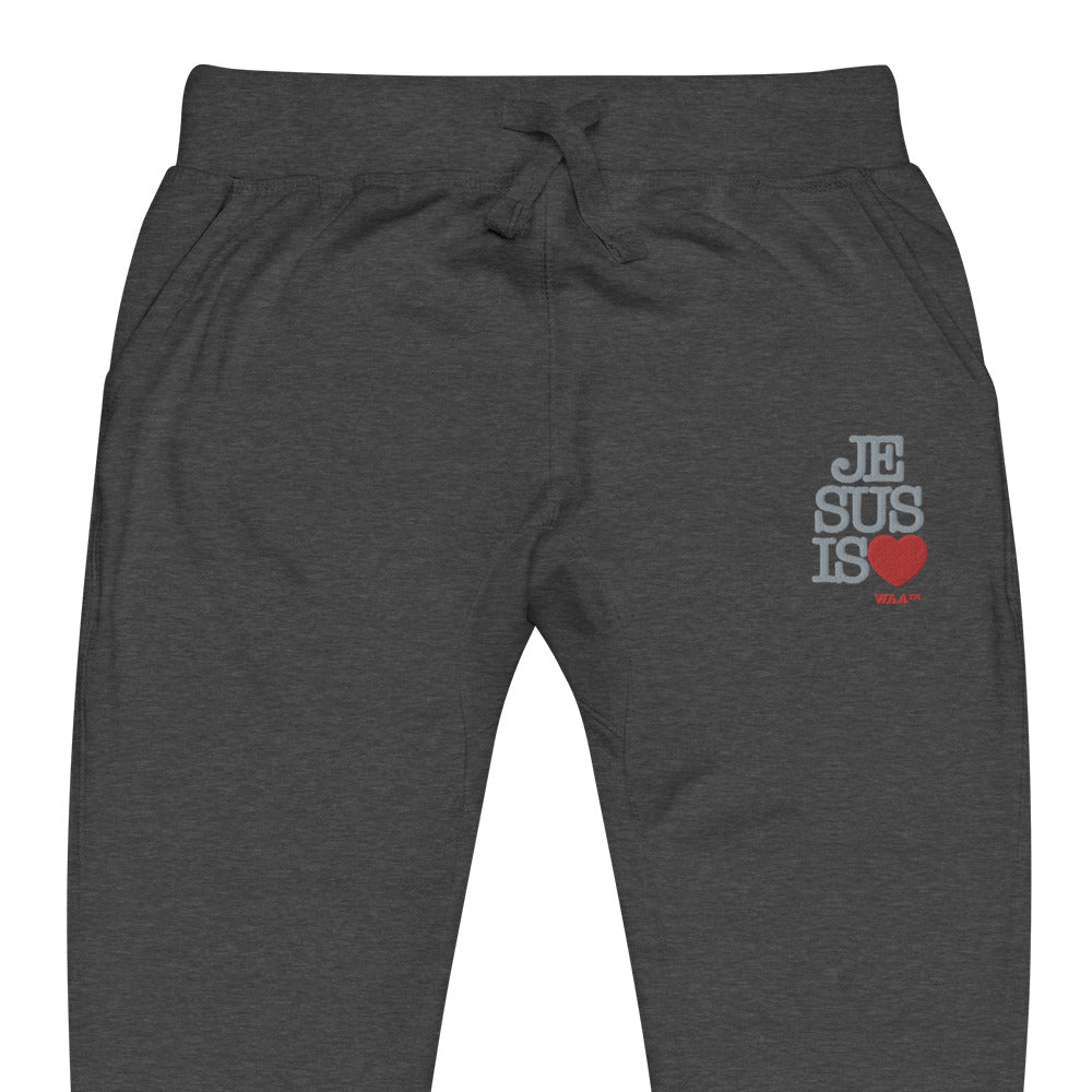 Jesus Is Love Sweatpants (Dark/Grey Thread)