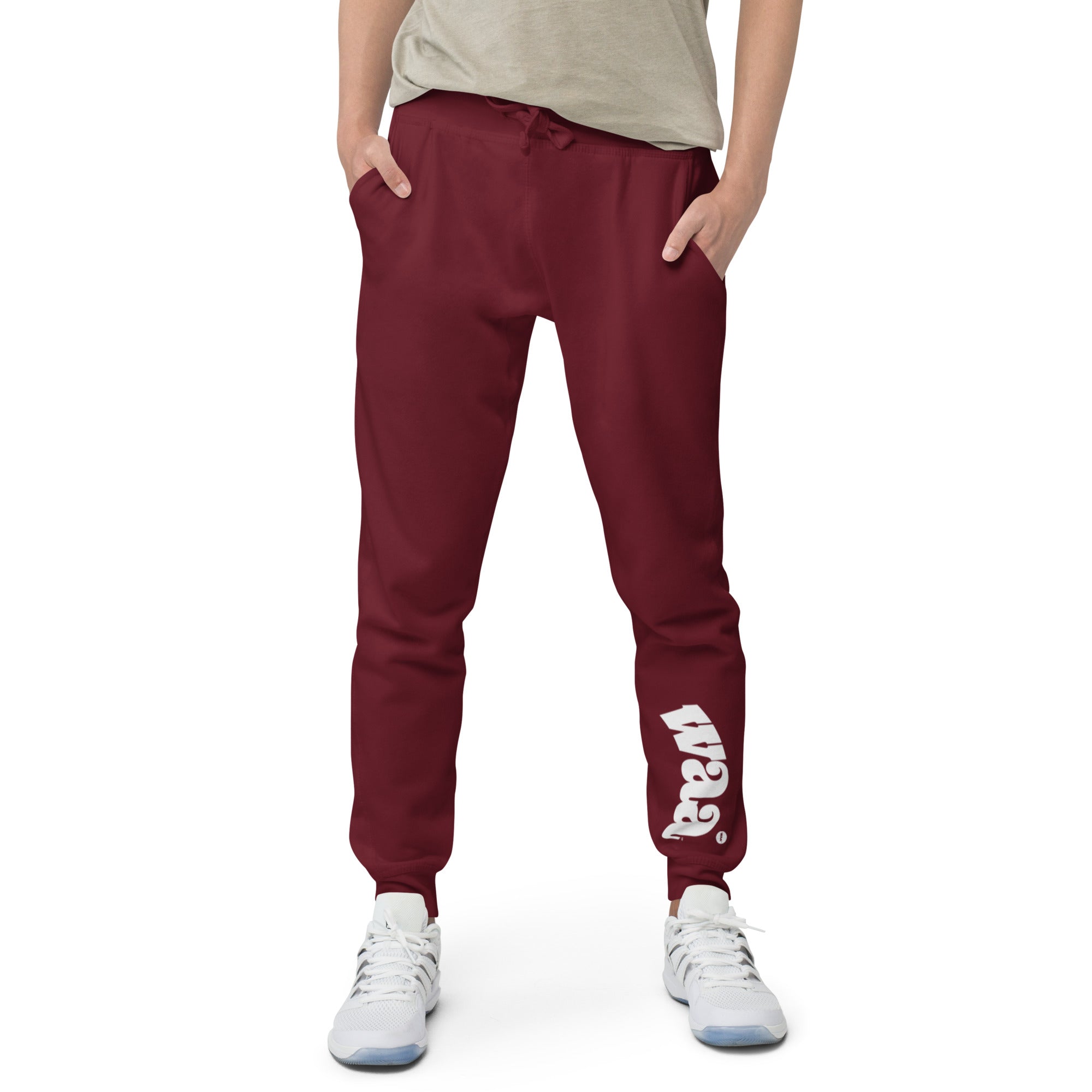 WAA™ Original Brand White Ink Unisex Sweatpants (Maroon/Military)