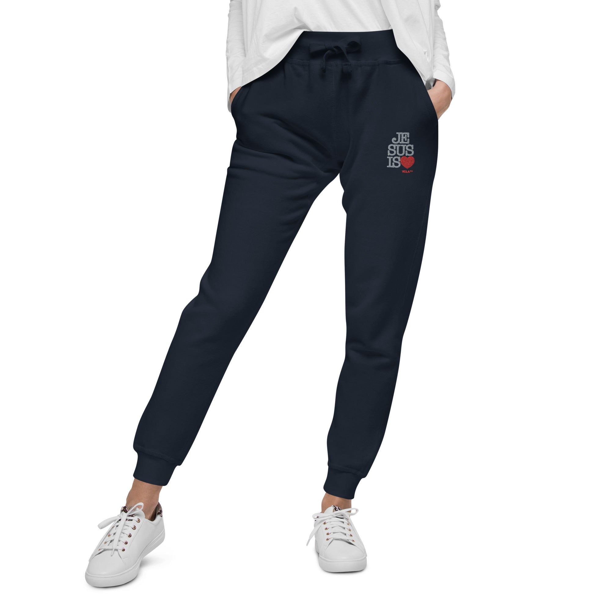 Jesus Is Love Sweatpants (Dark/Grey Thread)