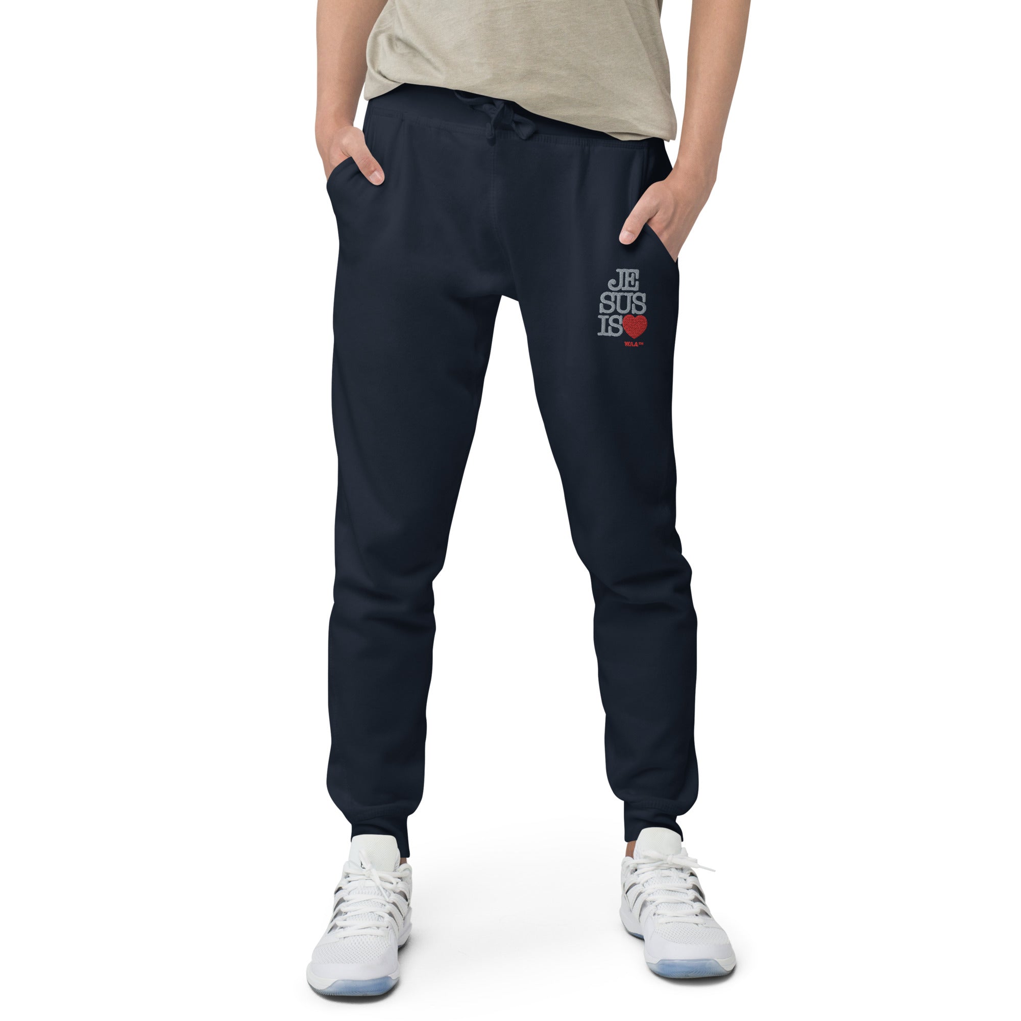Jesus Is Love Sweatpants (Dark/Grey Thread)