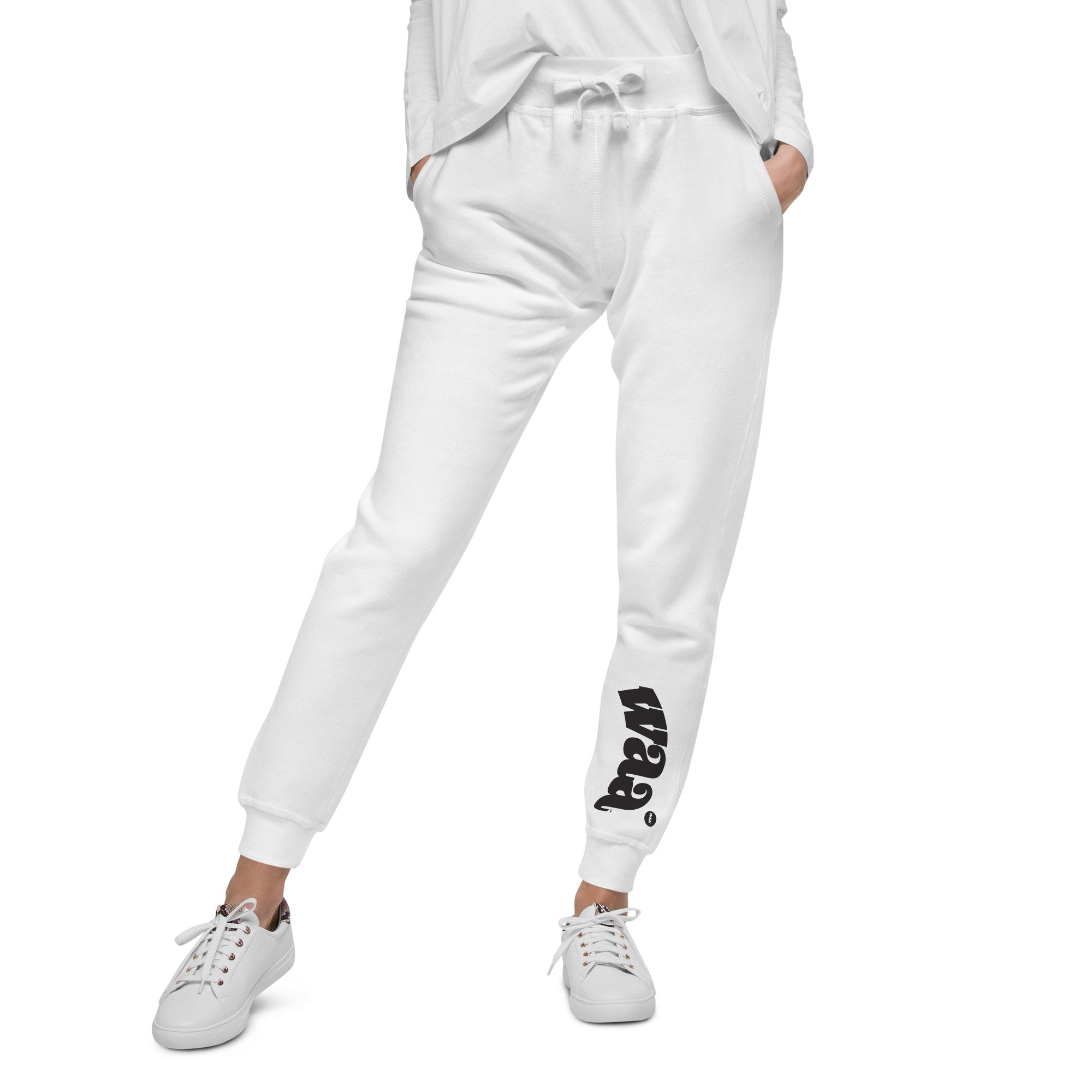 WAA™ Original Brand Black-On-White Unisex Tee Sweatpants