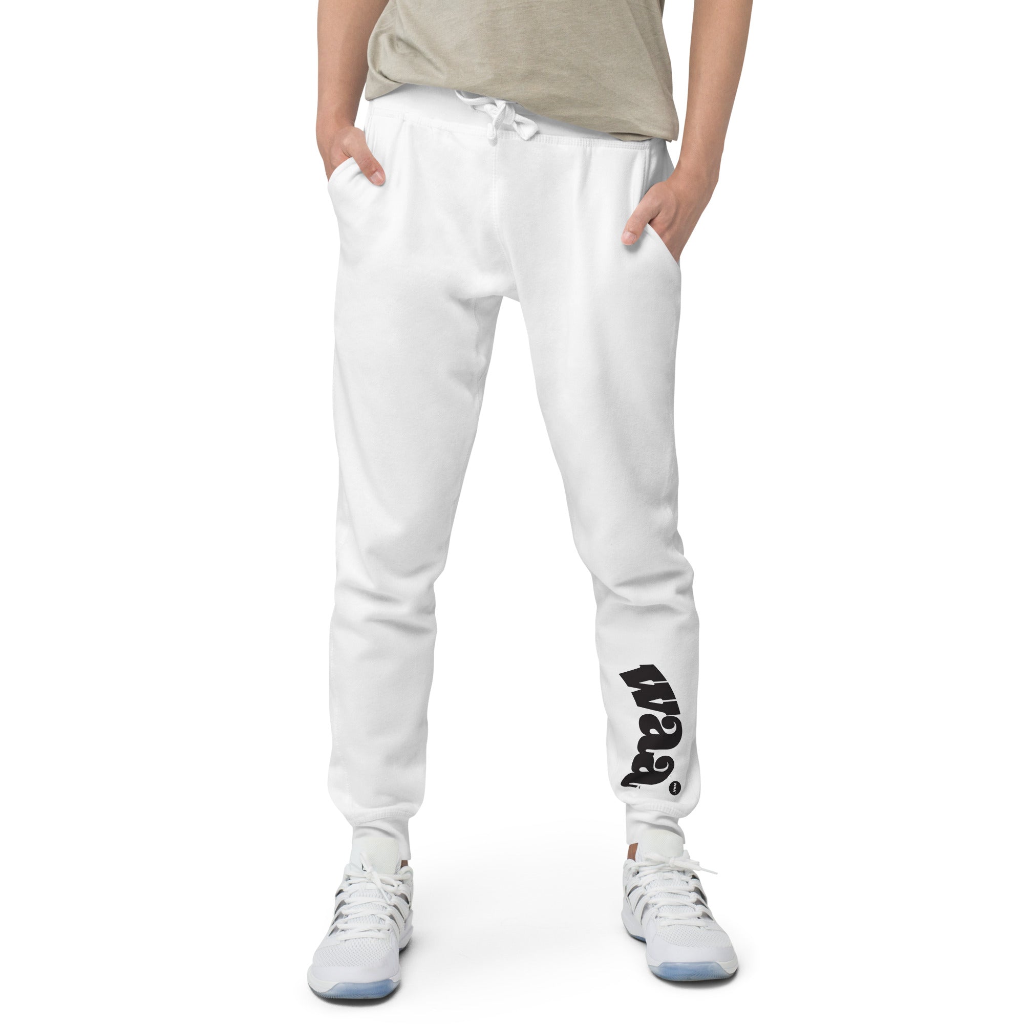 WAA™ Original Brand Black-On-White Unisex Tee Sweatpants