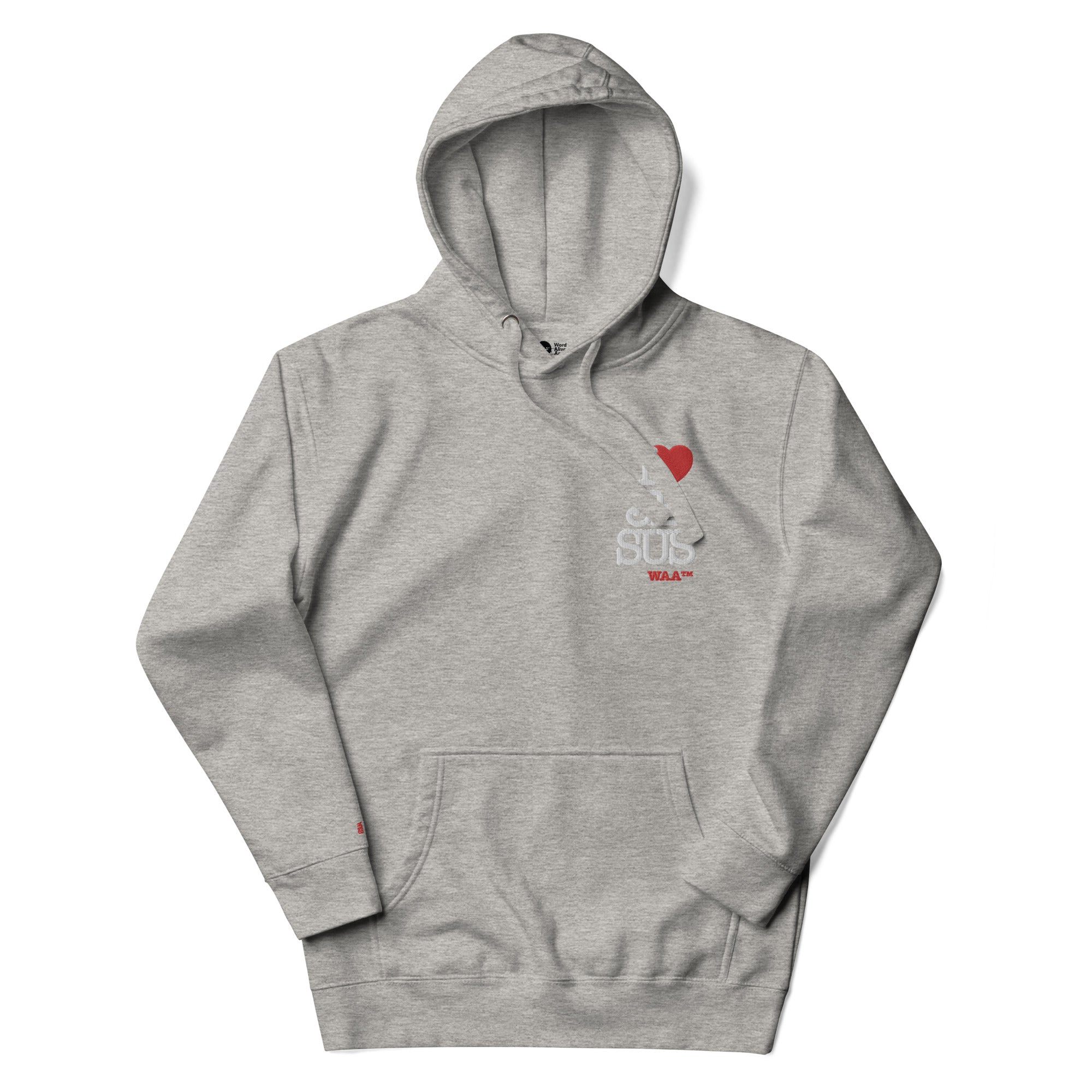 I Love Jesus Embroidered Hoodie (Dark/ White Thread)