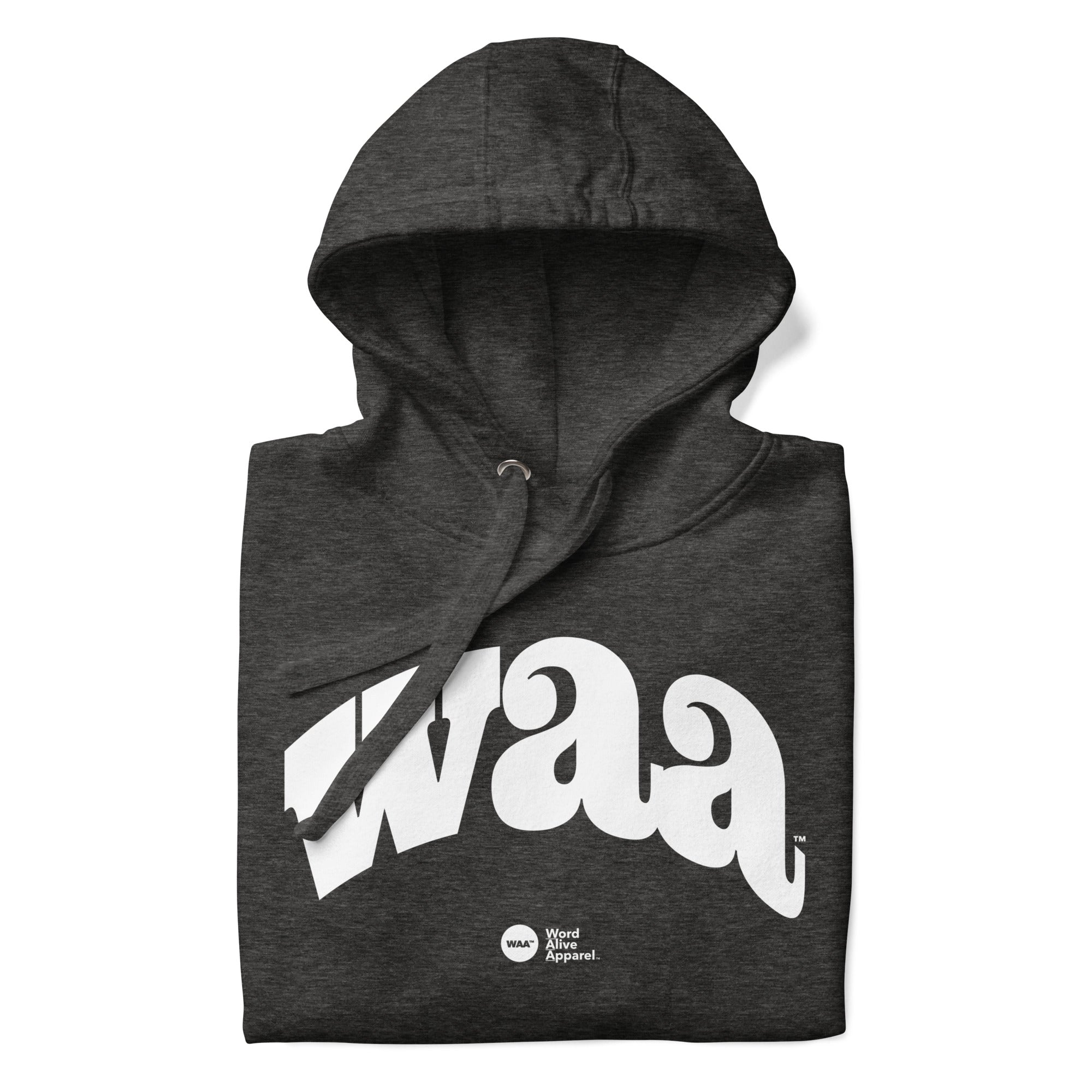 WAA™ Original Brand White Ink Unisex Hoodie