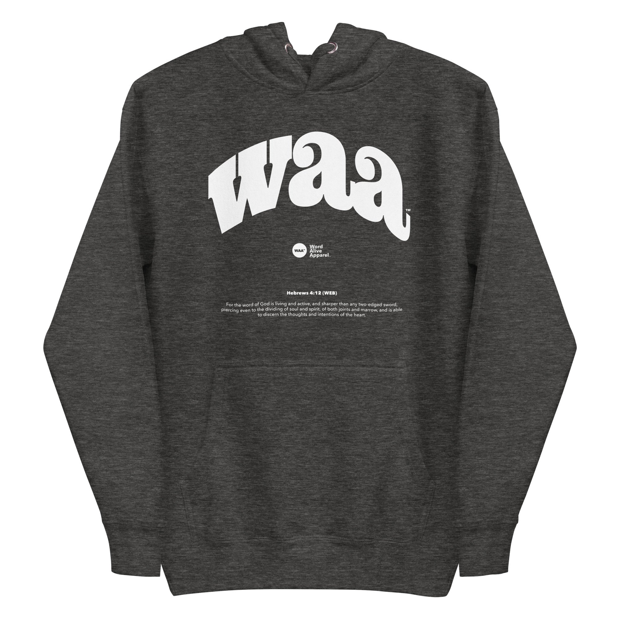 WAA™ Original Brand White Ink Unisex Hoodie