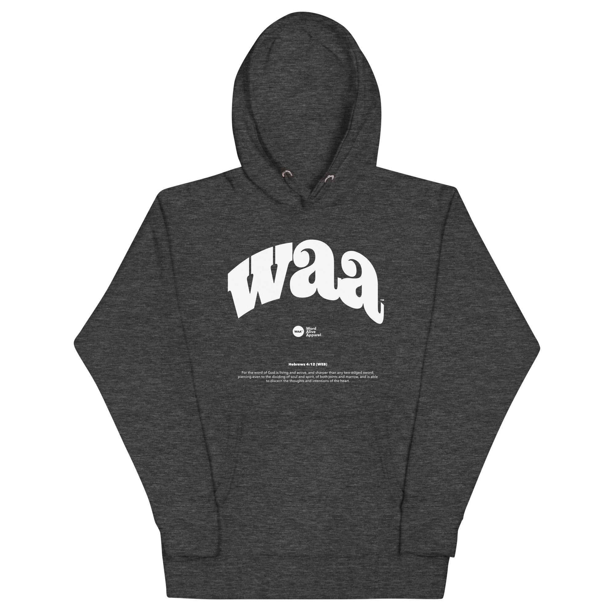 WAA™ Original Brand White Ink Unisex Hoodie
