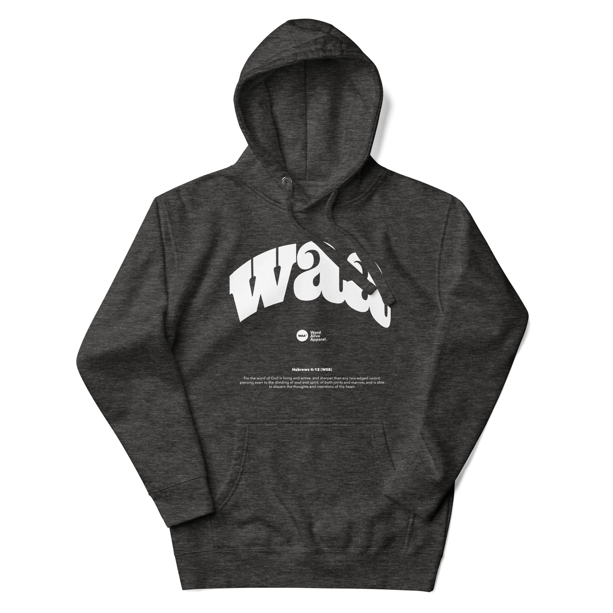 WAA™ Original Brand White Ink Unisex Hoodie
