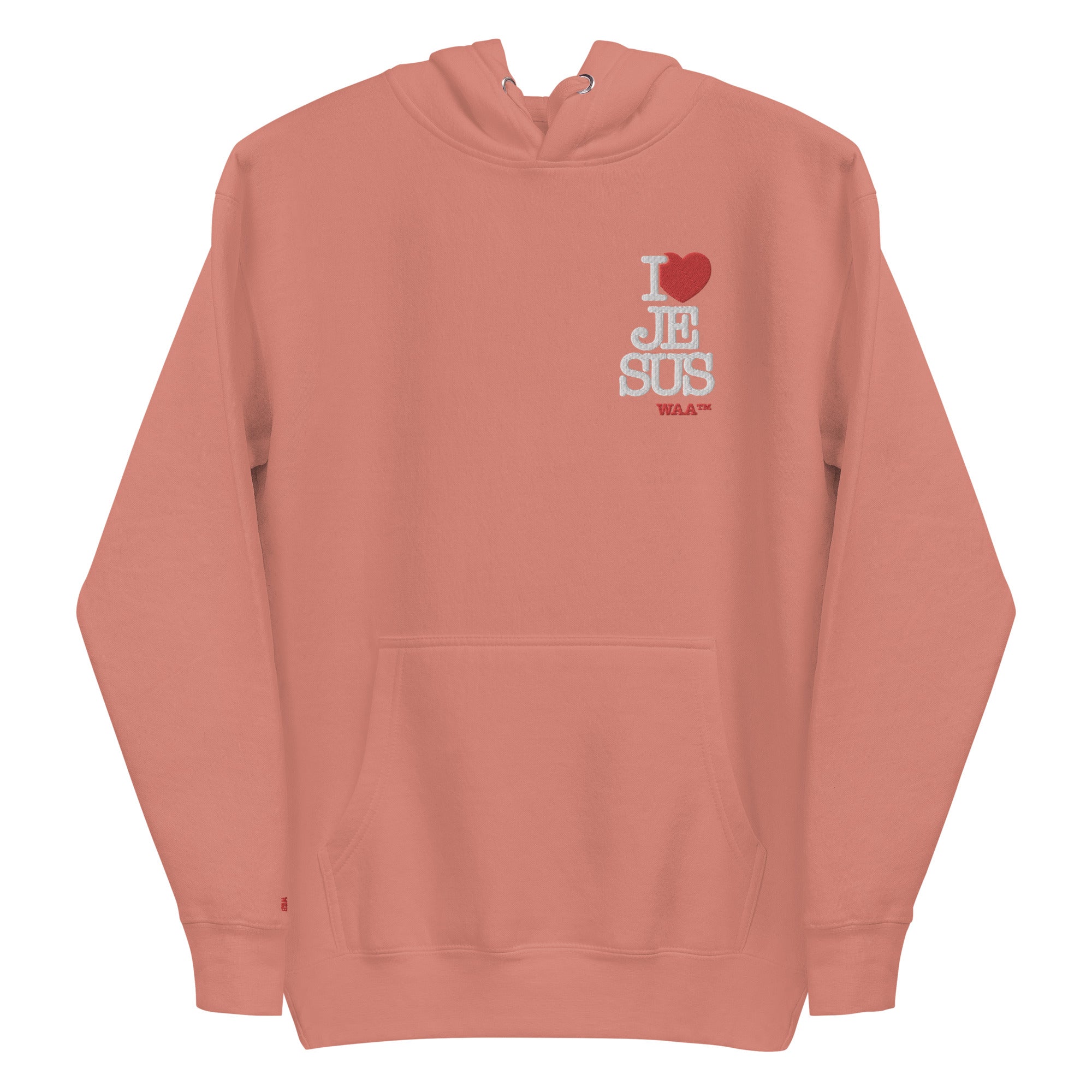 I Love Jesus Embroidered Hoodie (Dark/ White Thread)