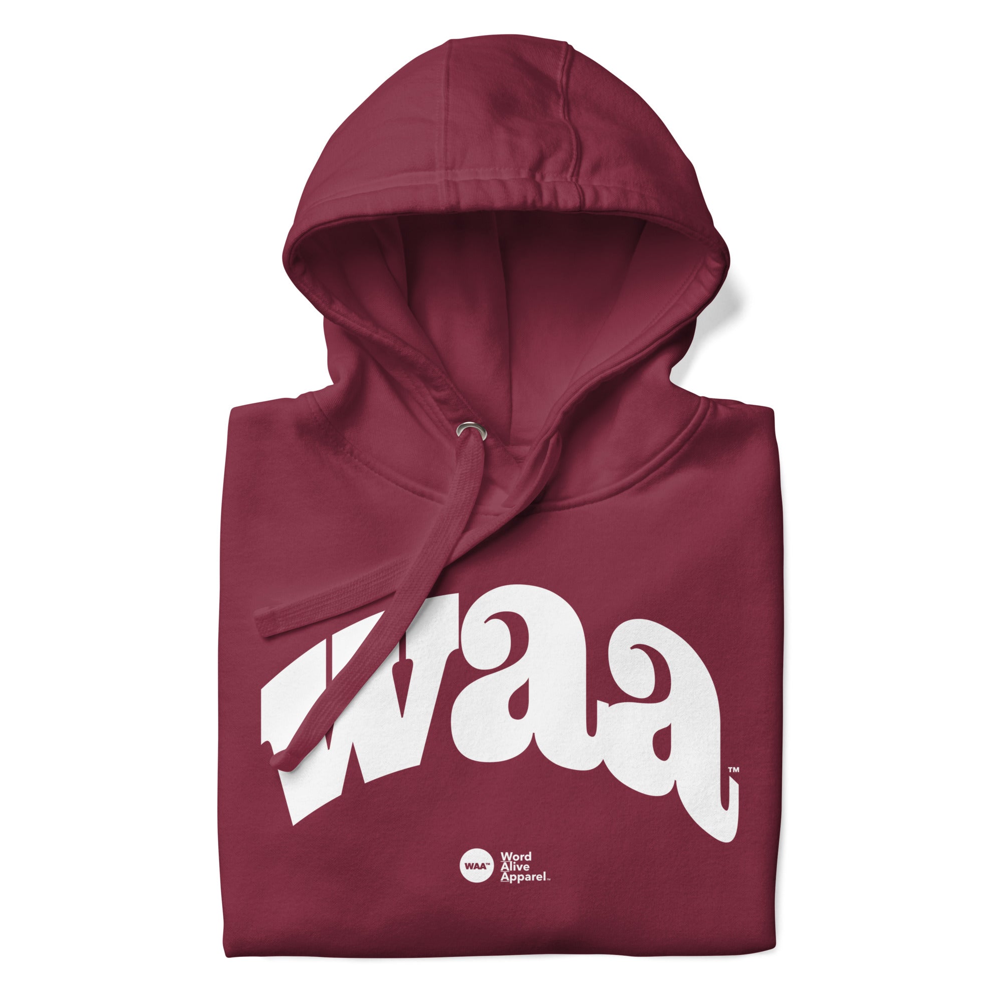 WAA™ Original Brand White Ink Unisex Hoodie