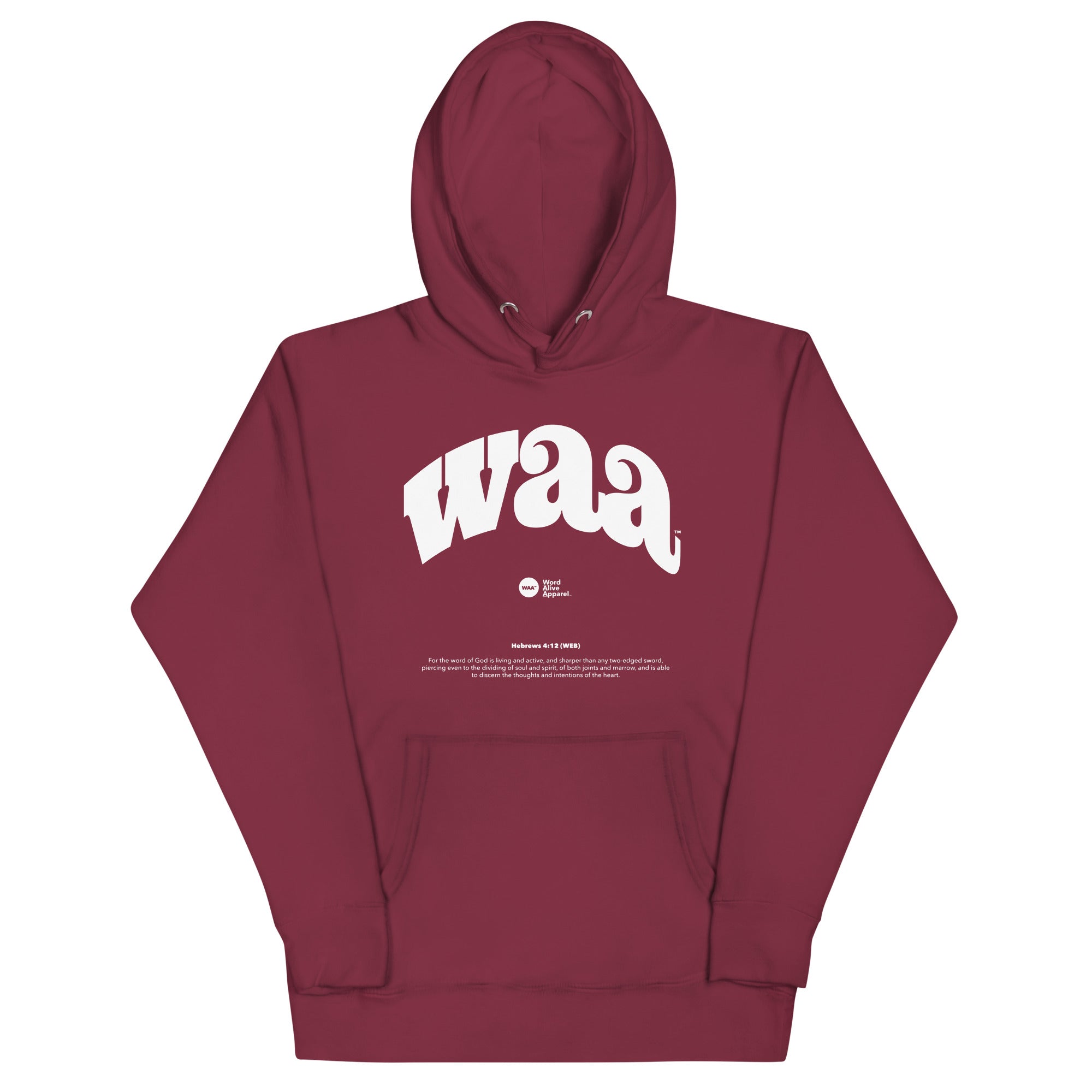 WAA™ Original Brand White Ink Unisex Hoodie