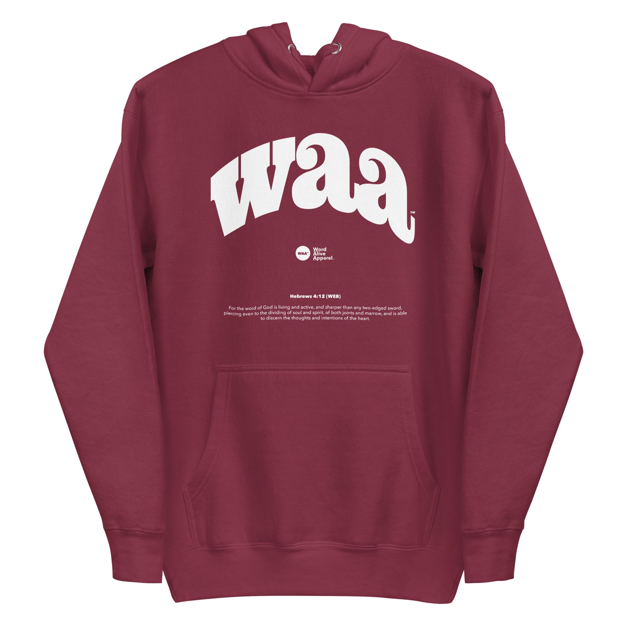 WAA™ Original Brand White Ink Unisex Hoodie