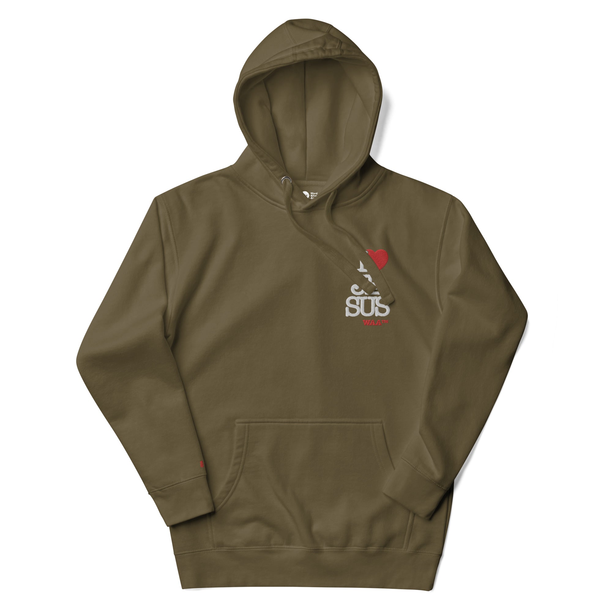 I Love Jesus Embroidered Hoodie (Dark/ White Thread)