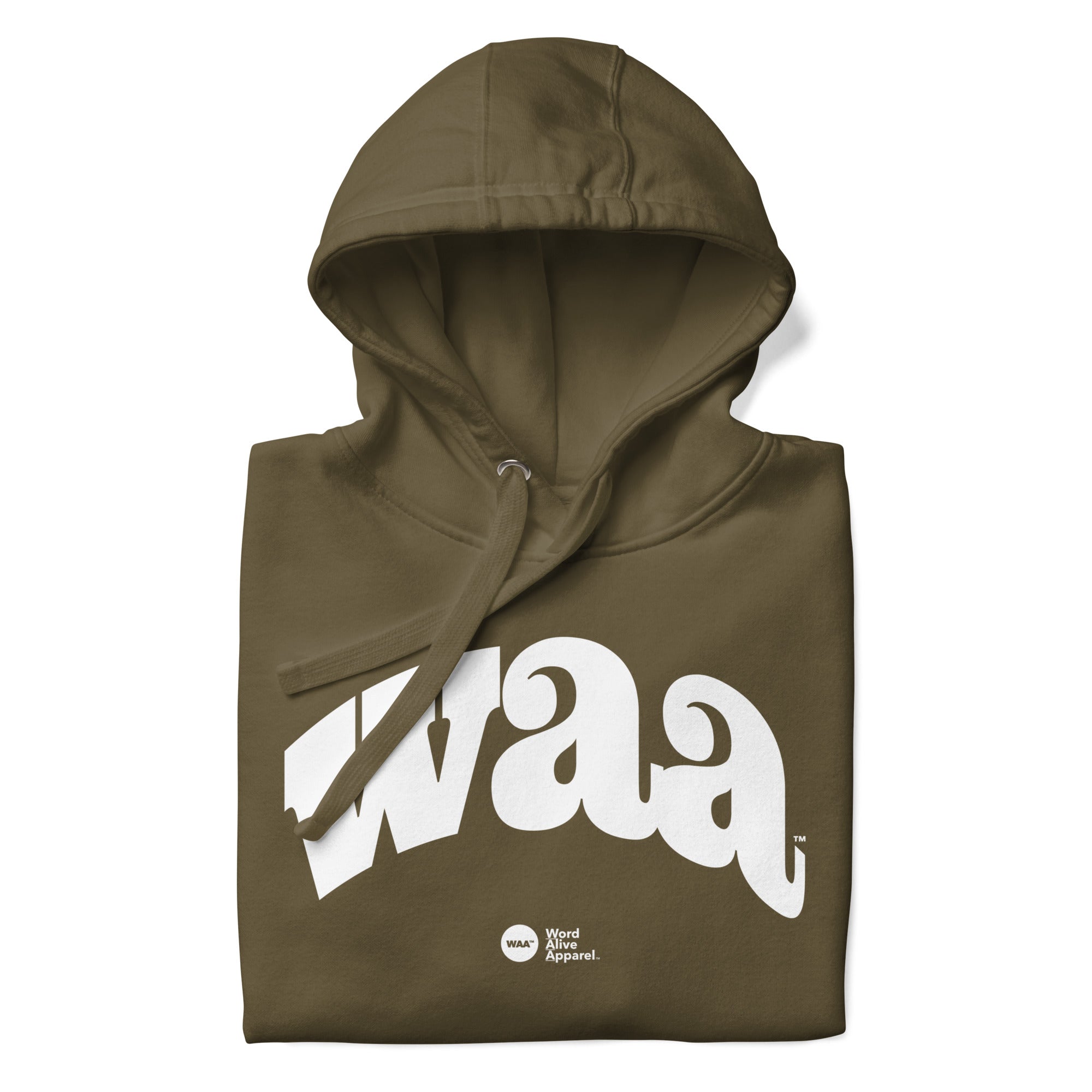 WAA™ Original Brand White Ink Unisex Hoodie