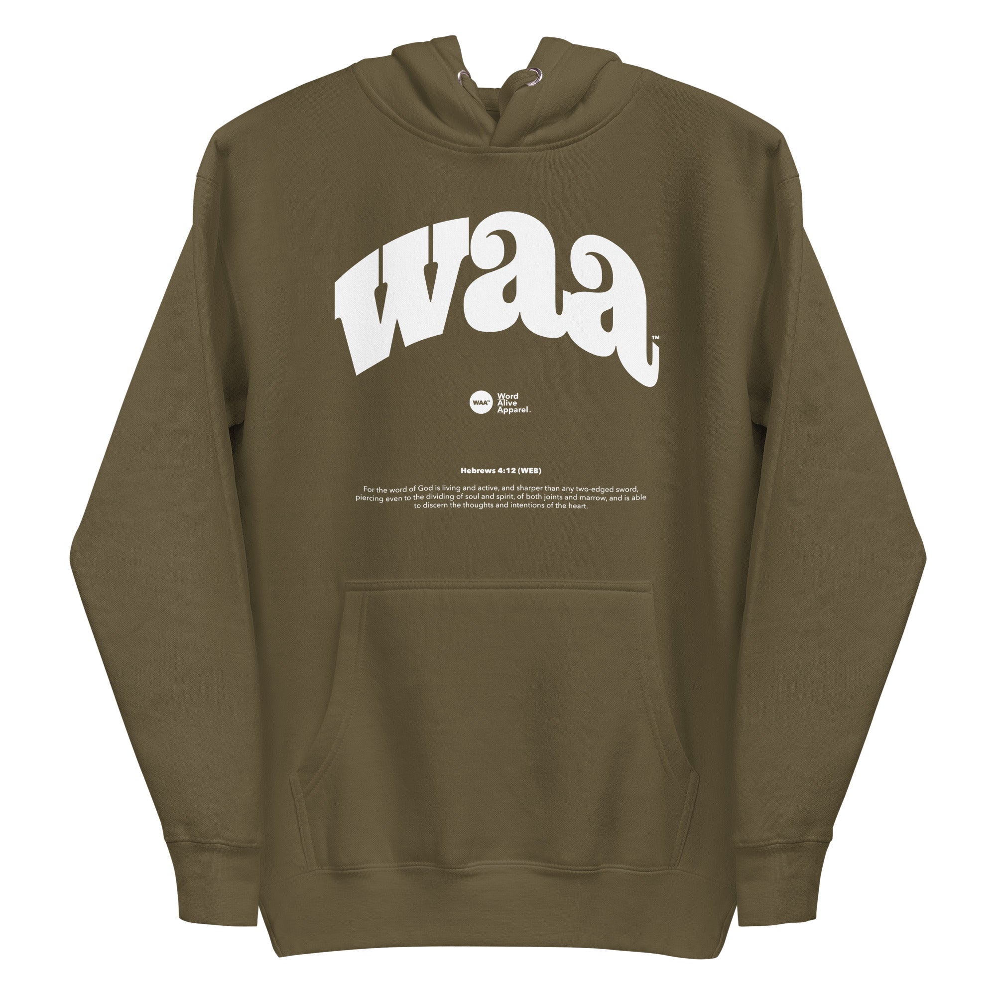 WAA™ Original Brand White Ink Unisex Hoodie