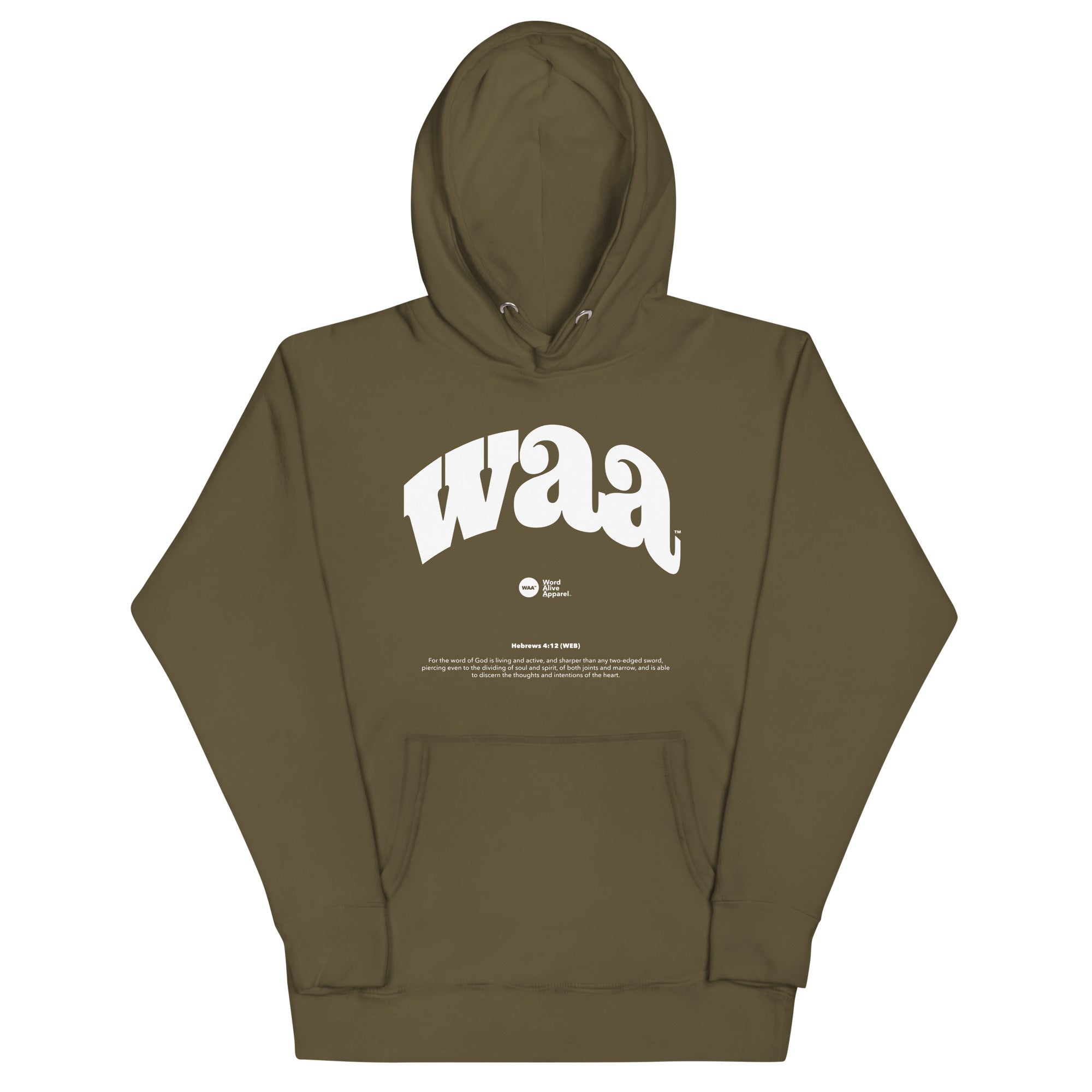 WAA™ Original Brand White Ink Unisex Hoodie