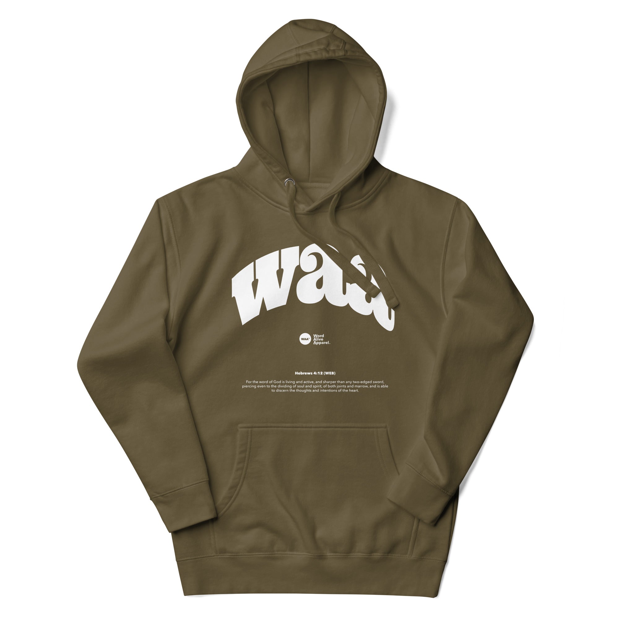 WAA™ Original Brand White Ink Unisex Hoodie