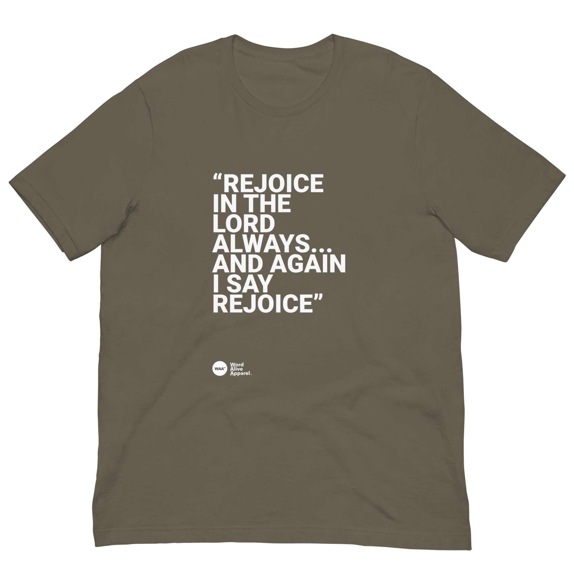 Again I Say Rejoice Unisex Christian Tee (Dark)