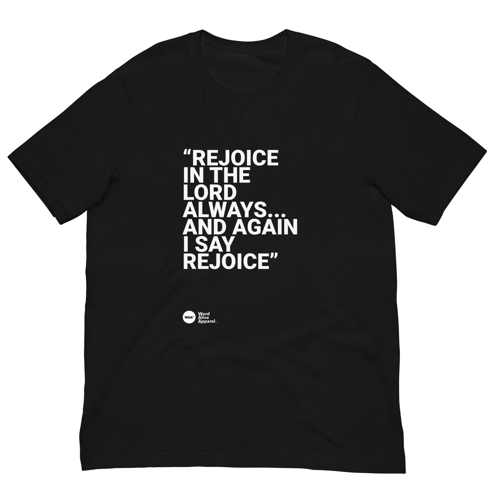 Again I Say Rejoice Unisex Christian Tee (Dark)