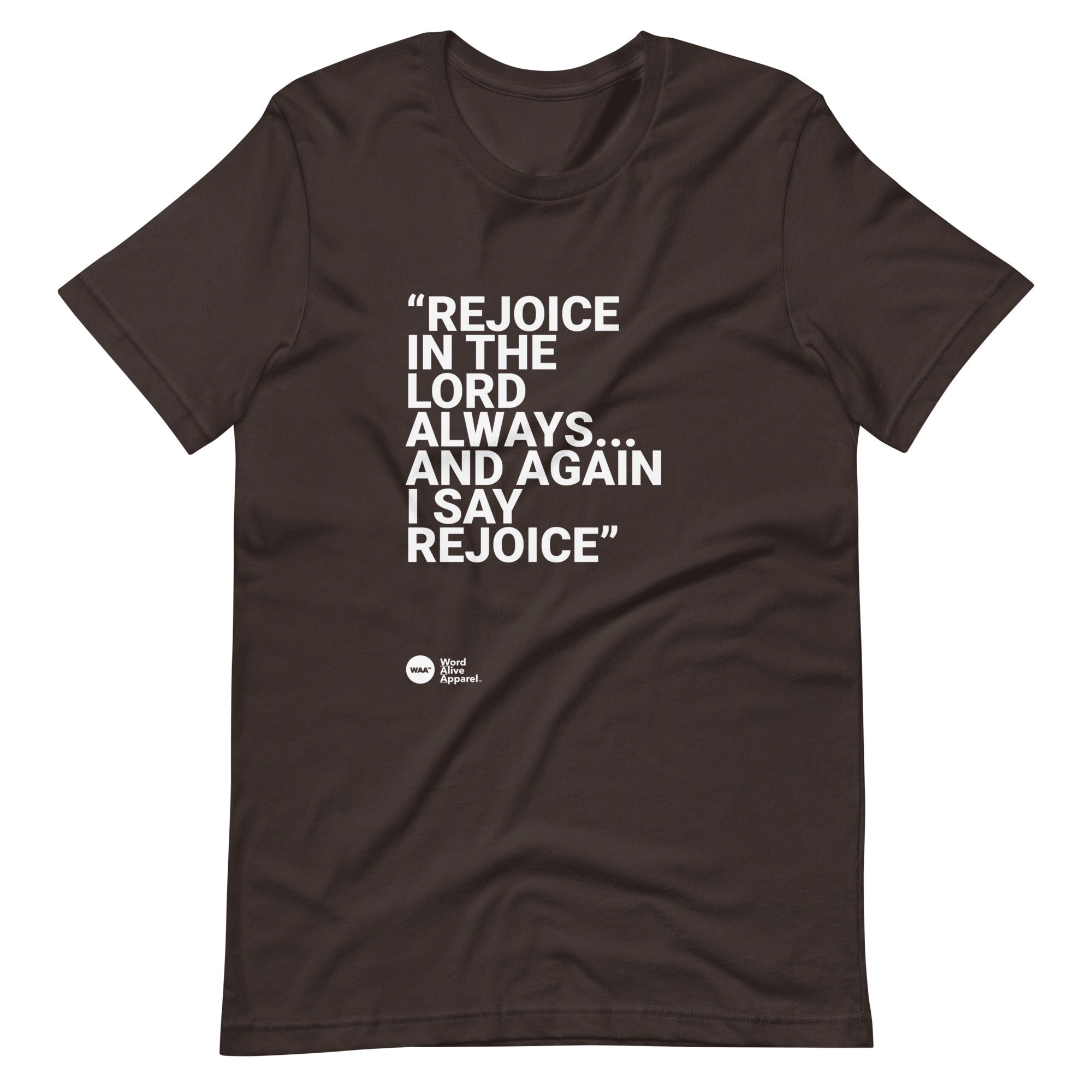 Again I Say Rejoice Unisex Christian Tee (Dark)