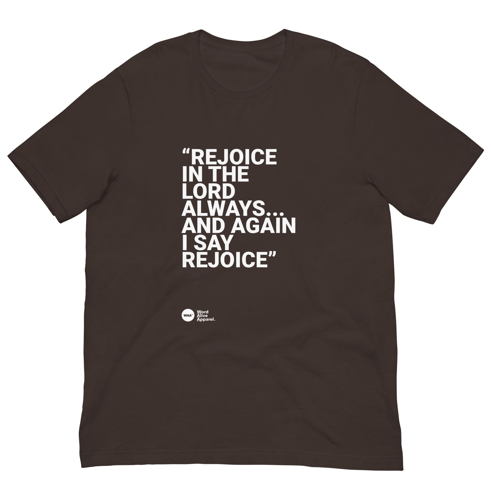 Again I Say Rejoice Unisex Christian Tee (Dark)