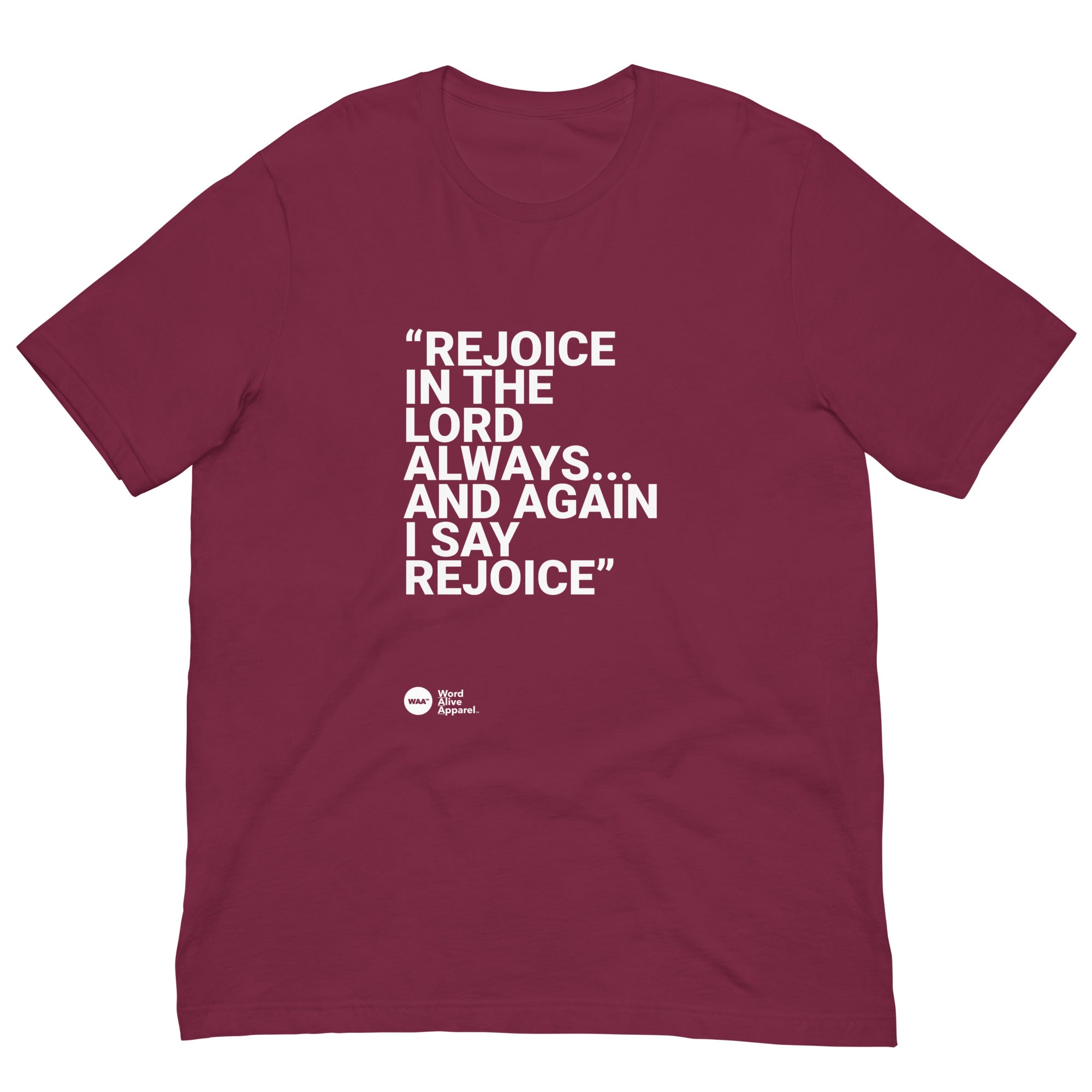 Again I Say Rejoice Unisex Christian Tee (Dark)