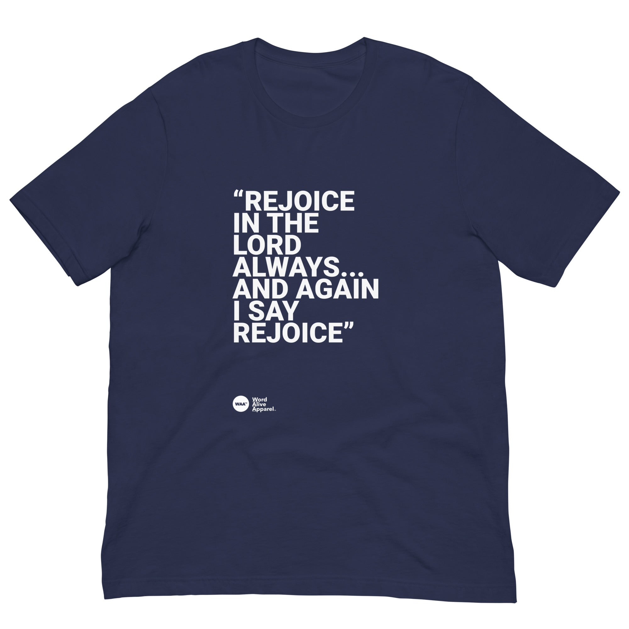 Again I Say Rejoice Unisex Christian Tee (Dark)
