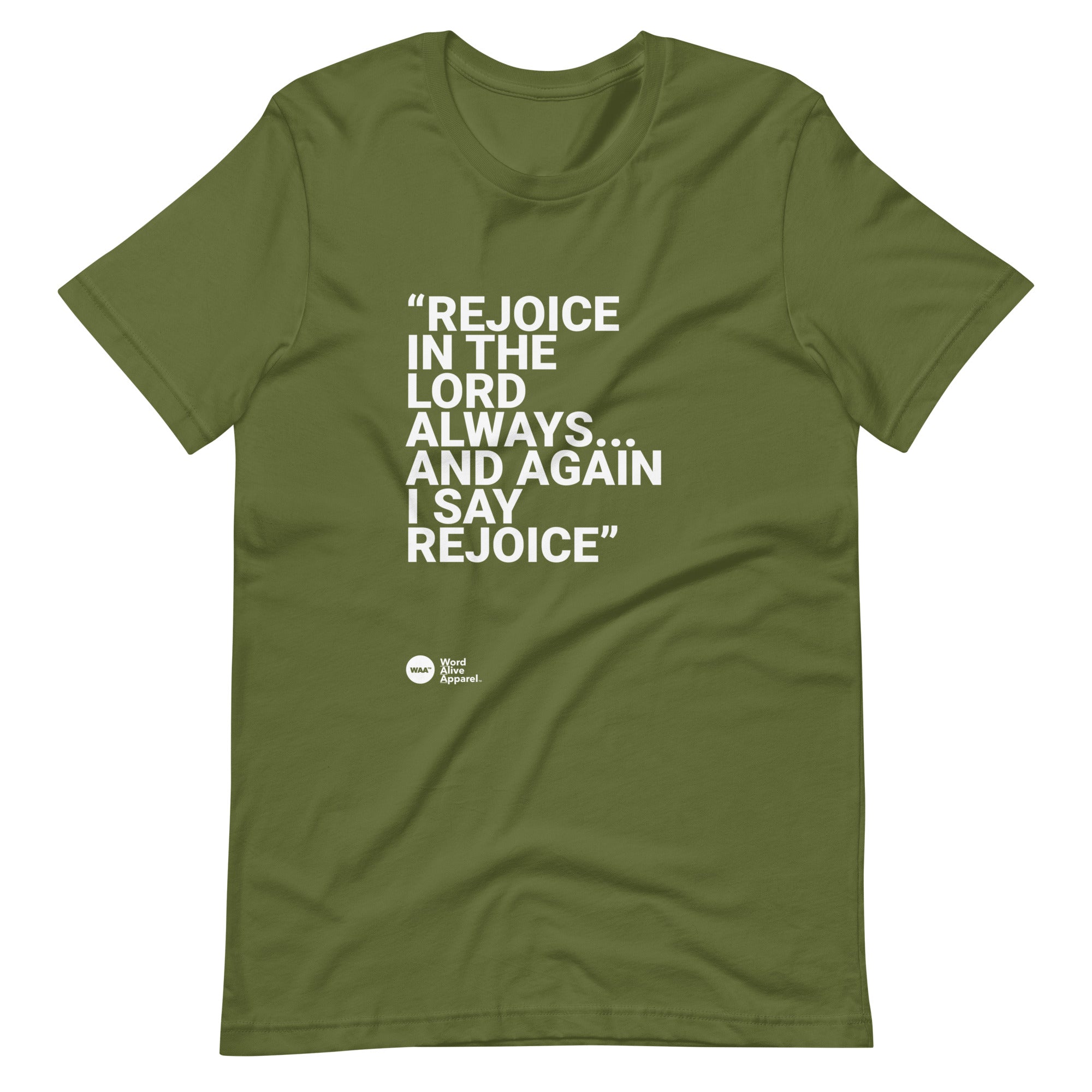 Again I Say Rejoice Unisex Christian Tee (Dark)