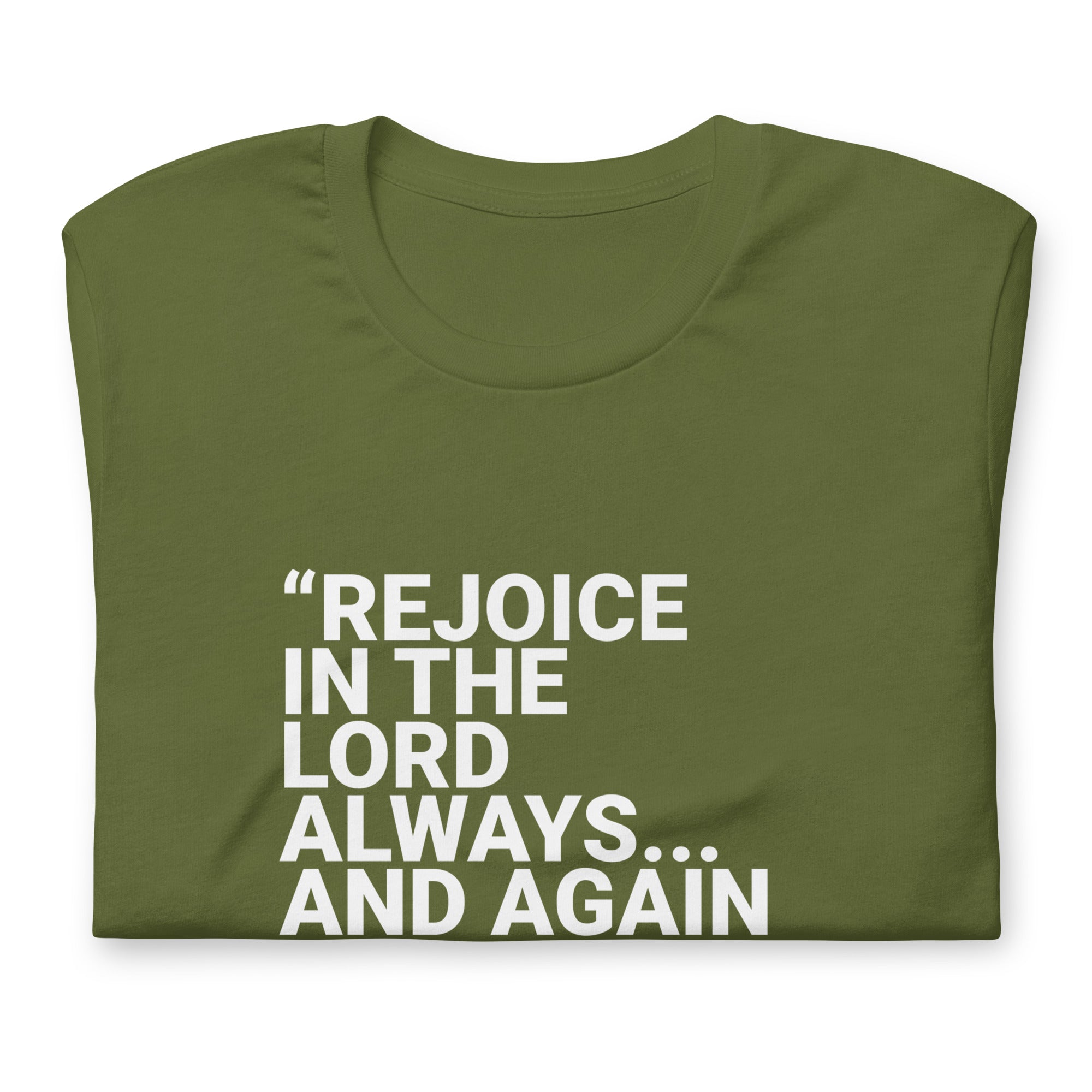 Again I Say Rejoice Unisex Christian Tee (Dark)