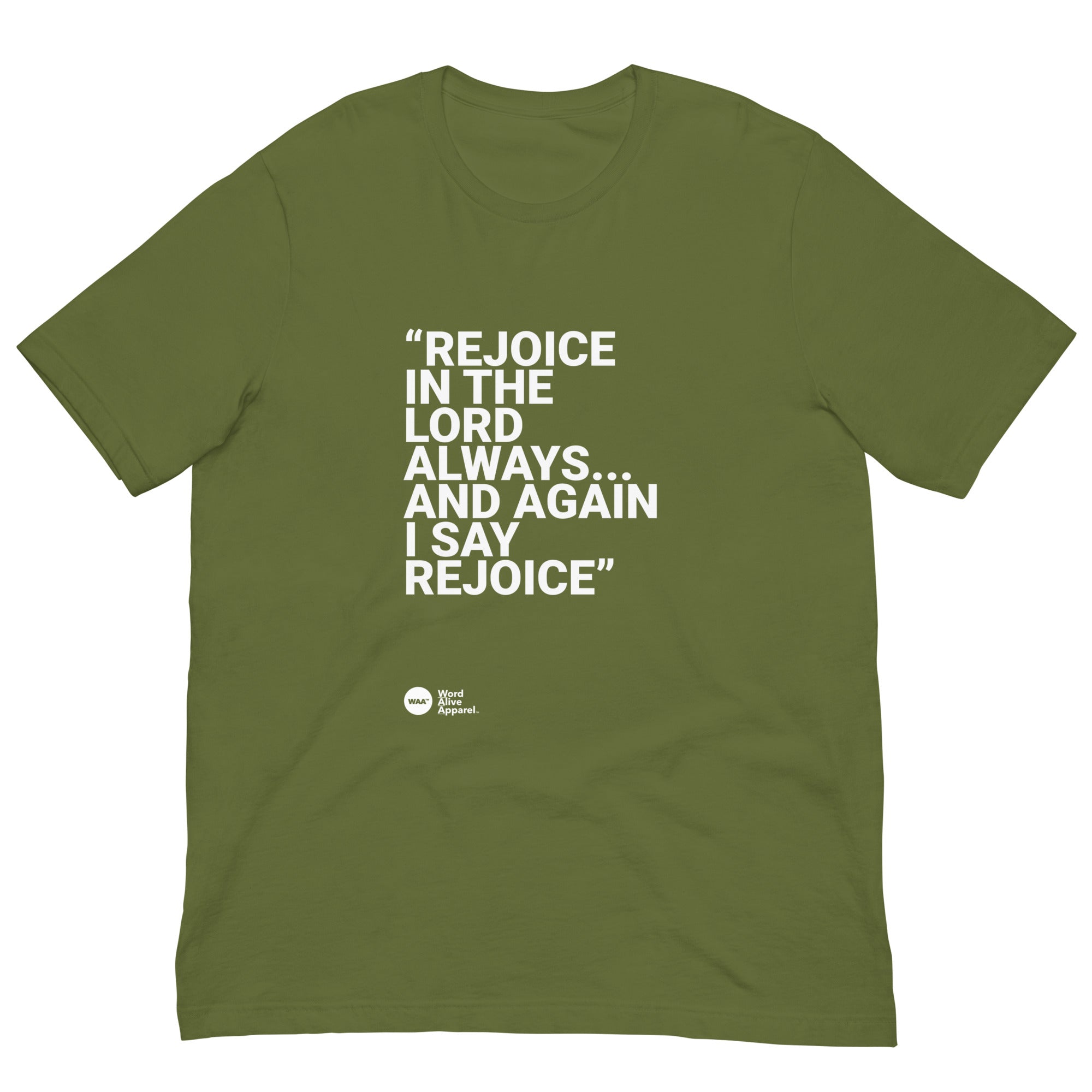 Again I Say Rejoice Unisex Christian Tee (Dark)