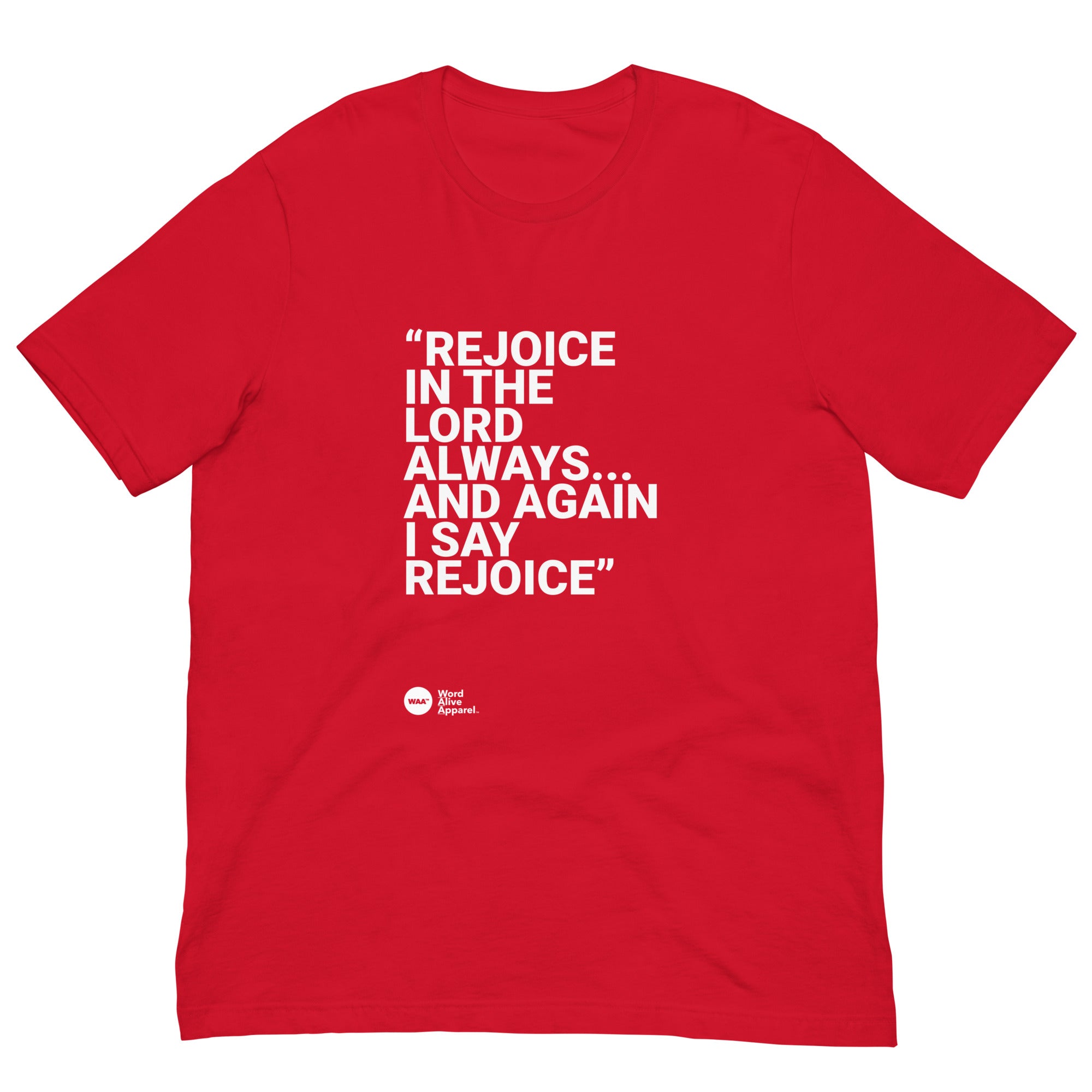 Again I Say Rejoice Unisex Christian Tee (Dark)