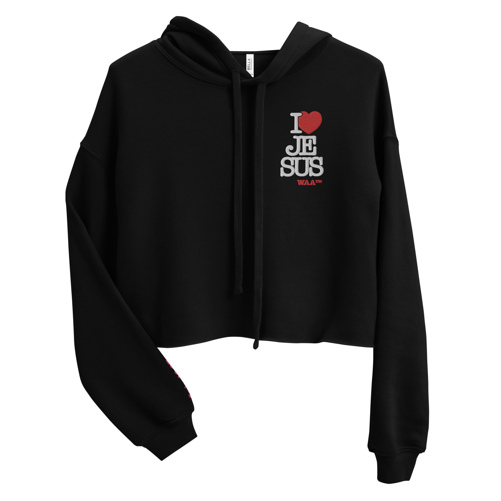 I Love Jesus Woman's Crop Hoodie (Dark)