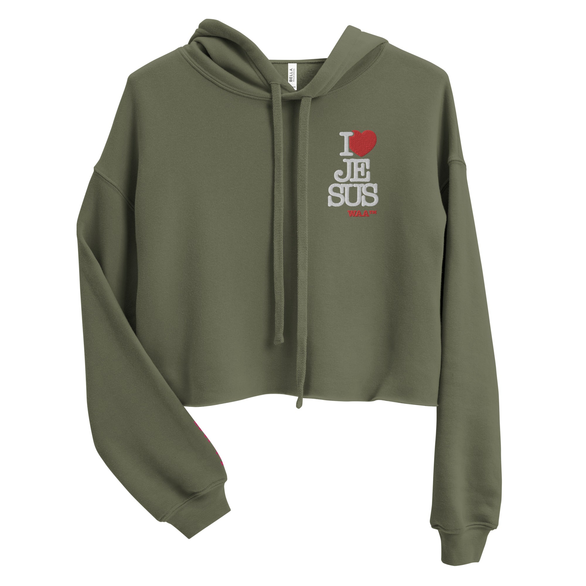 I Love Jesus Woman's Crop Hoodie (Dark)