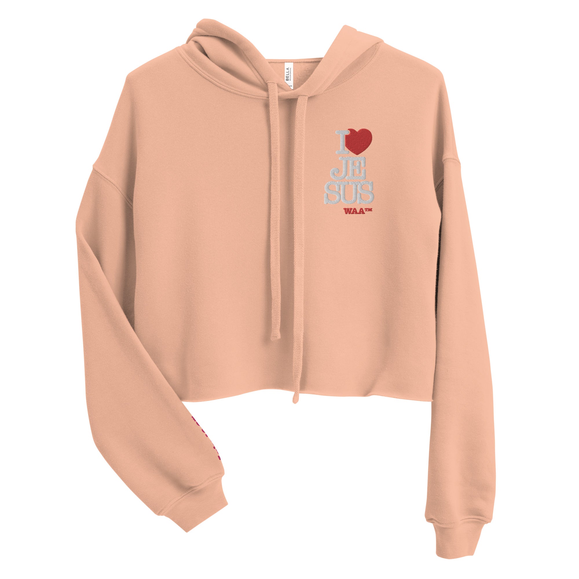 I Love Jesus Woman's Crop Hoodie (Dark)