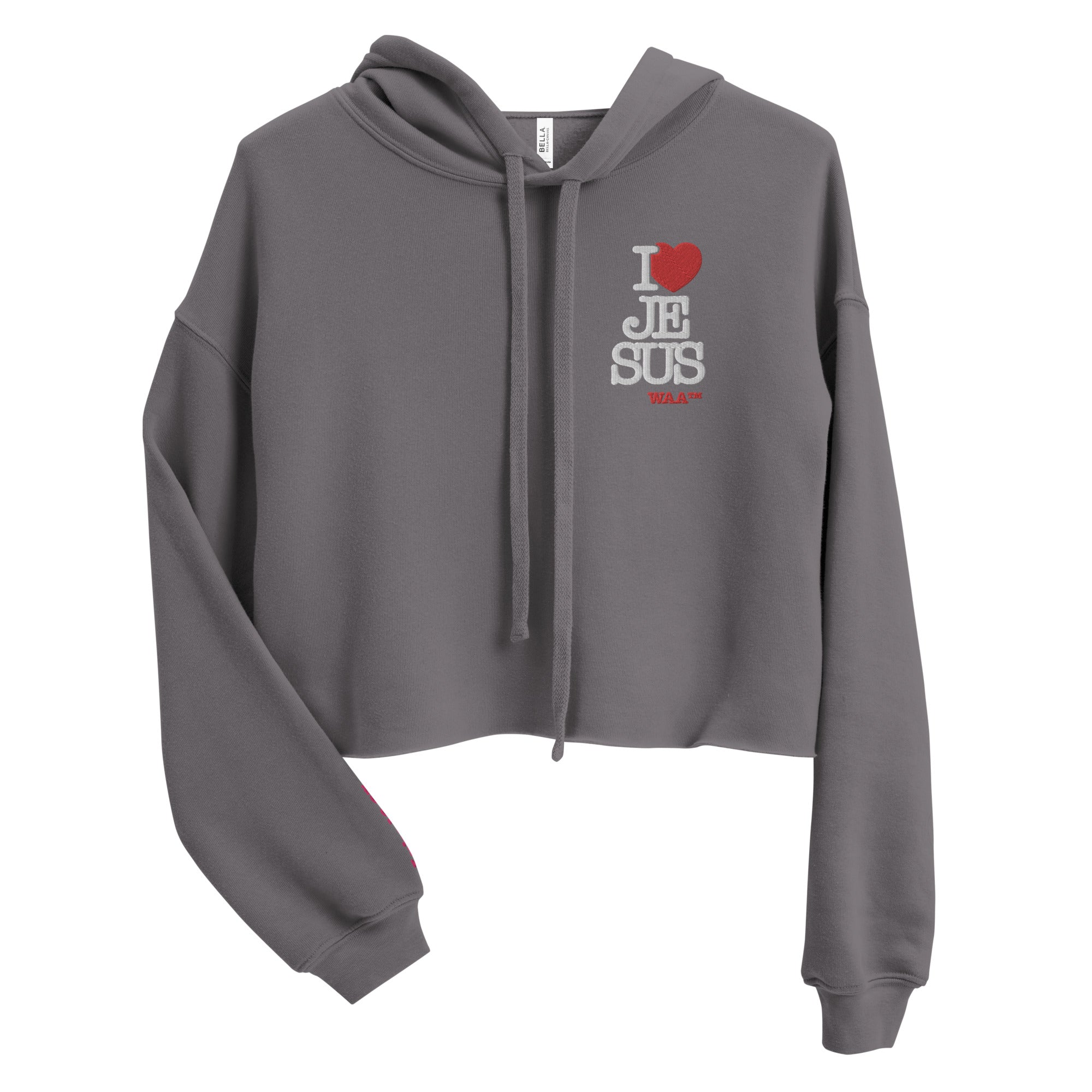 I Love Jesus Woman's Crop Hoodie (Dark)